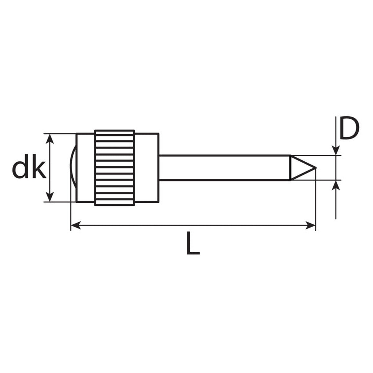 Stahlnadel für Wandhaken, Messingkopf, 1,2 × 26 mm, 12-teilig: Produktansicht