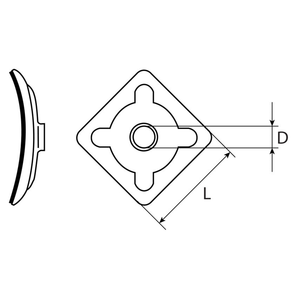 Scheibe für Vierkantholzschrauben M8, Stahl verzinkt, 38 × 38 mm: Produktansicht