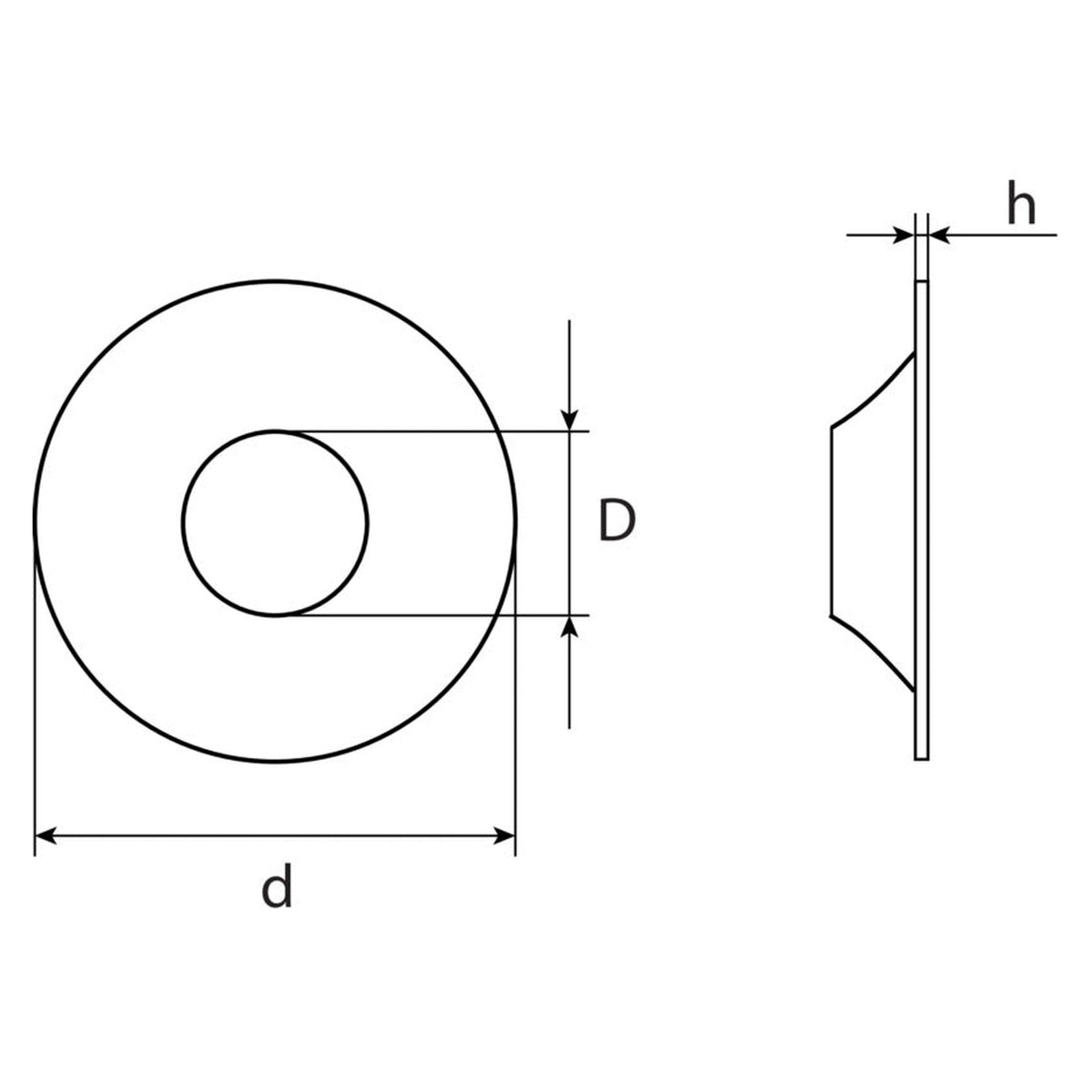 Scheibe für Schnellbauschrauben, Stahl verzinkt, 5,3 × 24 × 0,8 mm: Produktansicht