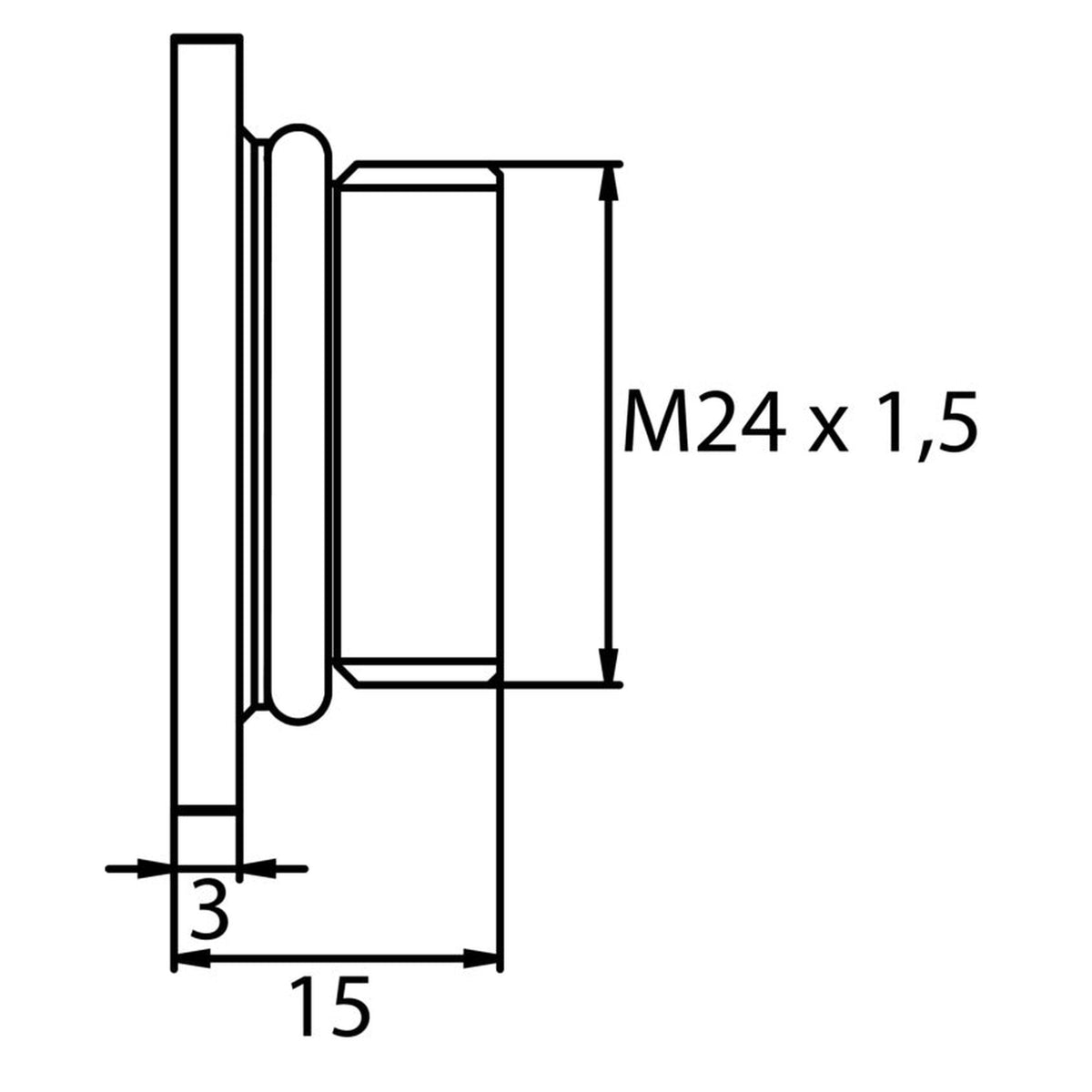 Kfz-Ölablassschraube M24 × 1,5 × 12, Kunststoff: Produktansicht