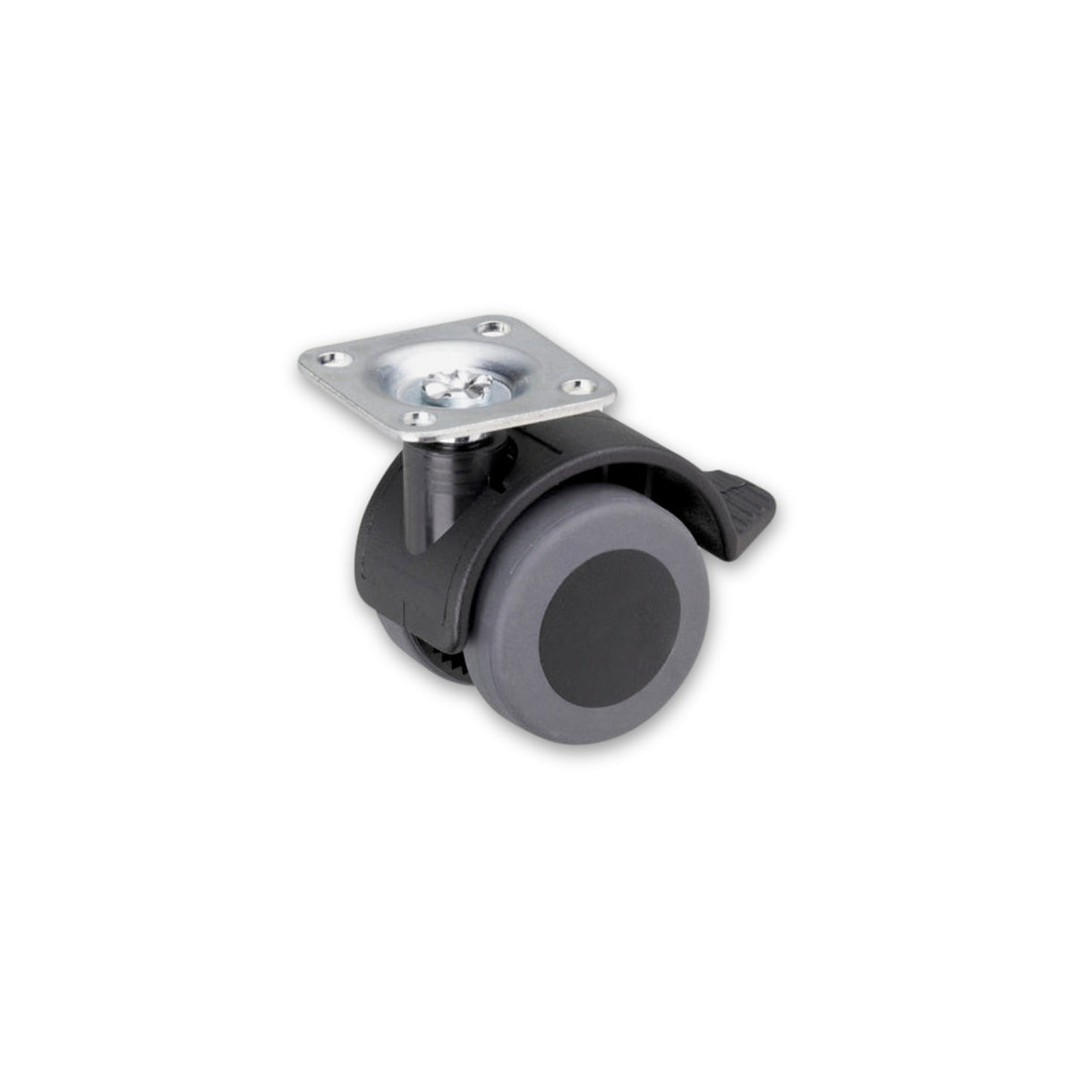 Doppelrolle mit Platte und Feststeller für Parkett, 40 mm: Produktansicht