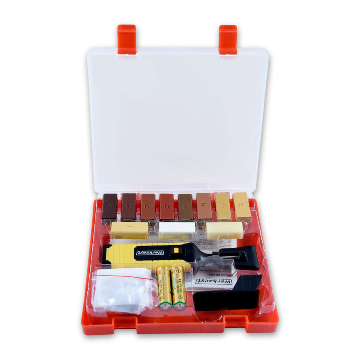 Holzboden-Reparaturset für Laminat, Parkett und Kork, 17-teilig: Produktansicht