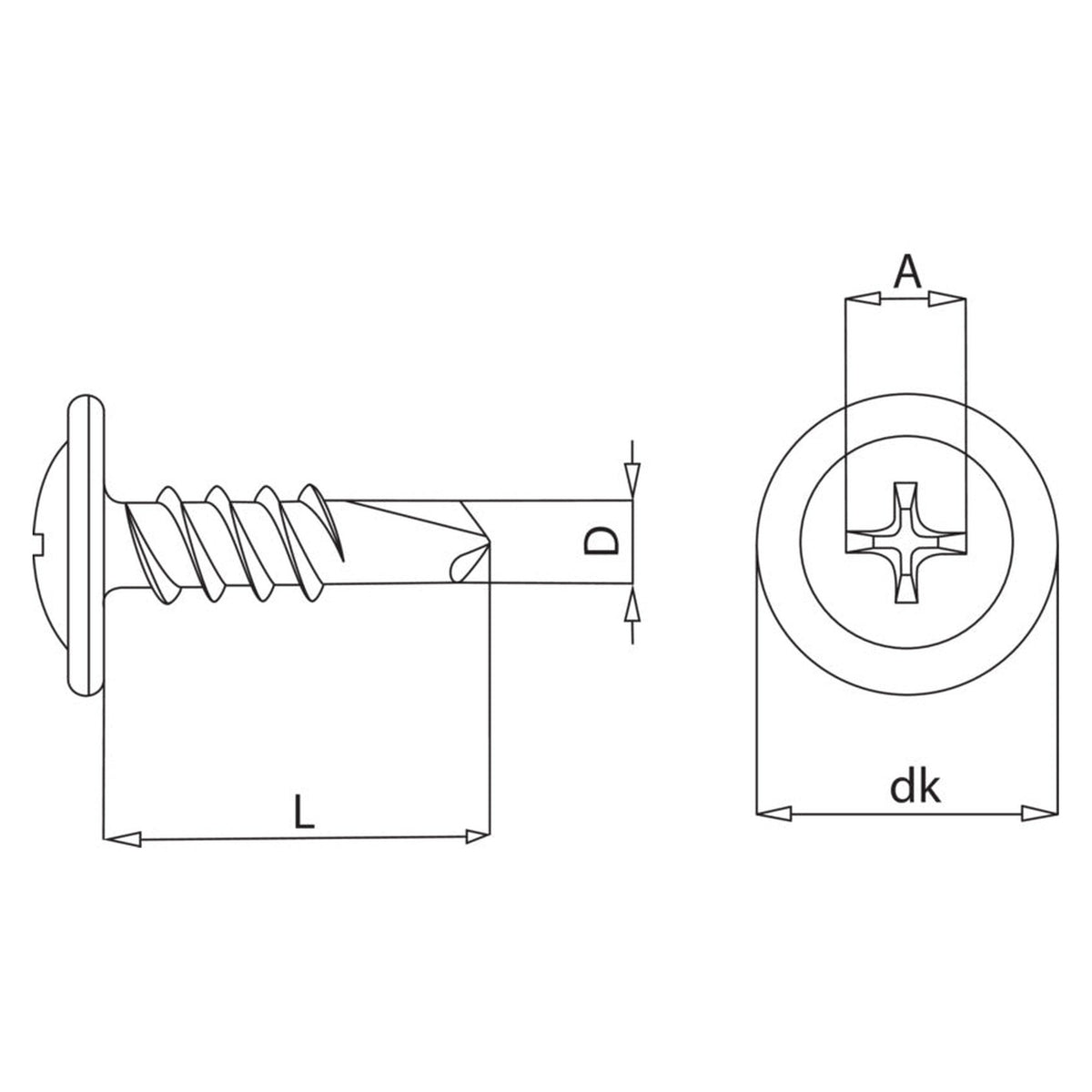 Profilverbindungsschraube mit Bohrspitze, verzinkt, 4,2 × 13 mm: Produktansicht