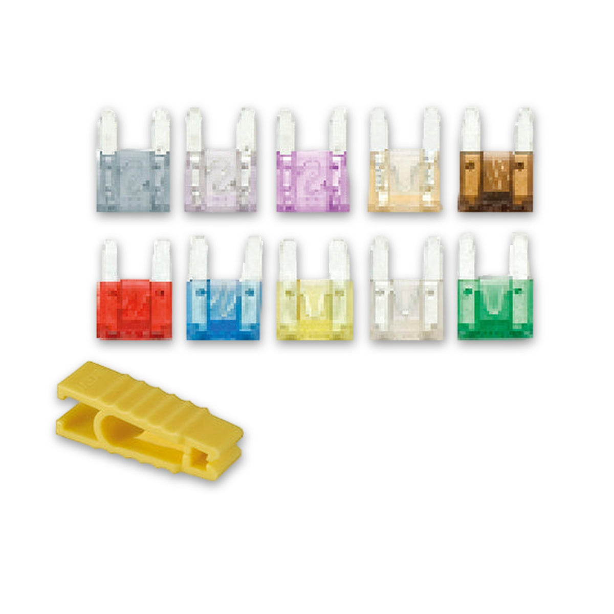 Kfz-Flachstecksicherungen-Set Mini mit Zange, 2 bis 30 A, 46-teilig: Produktansicht