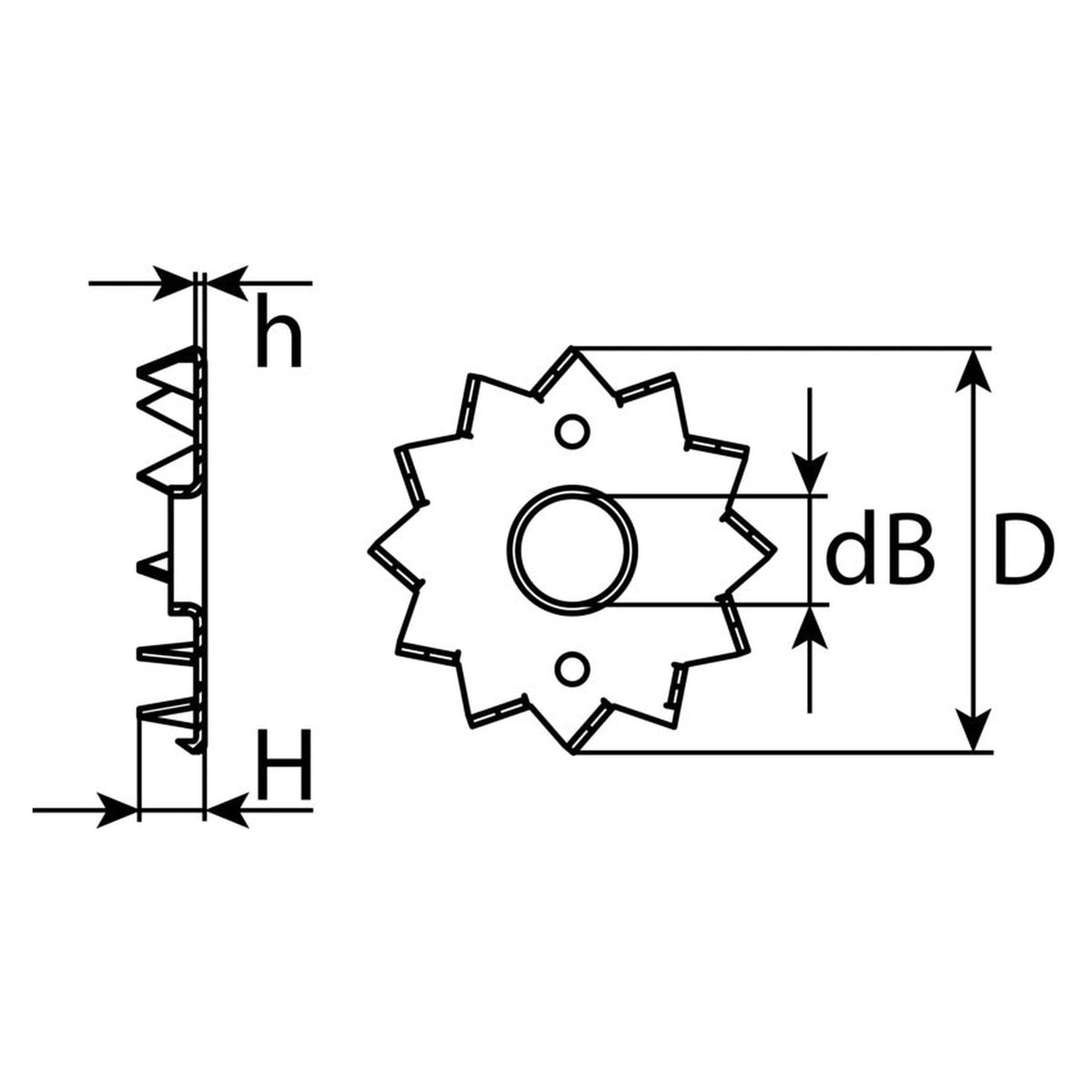 Einpressdübel einseitig, Stahl feuerverzinkt, 62 mm: Produktansicht