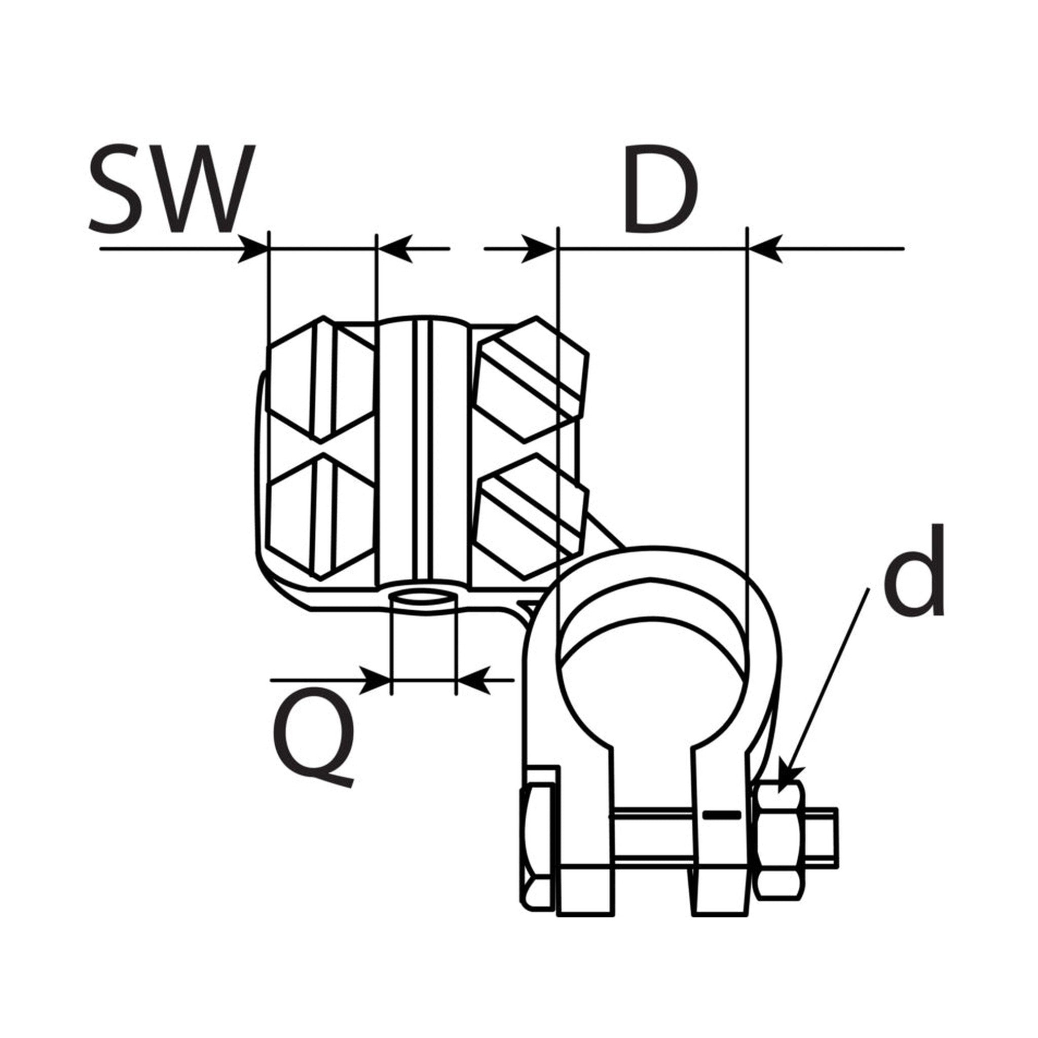 Batterieklemme Pluspol, Messing verzinnt, bis 70 mm²: Produktansicht