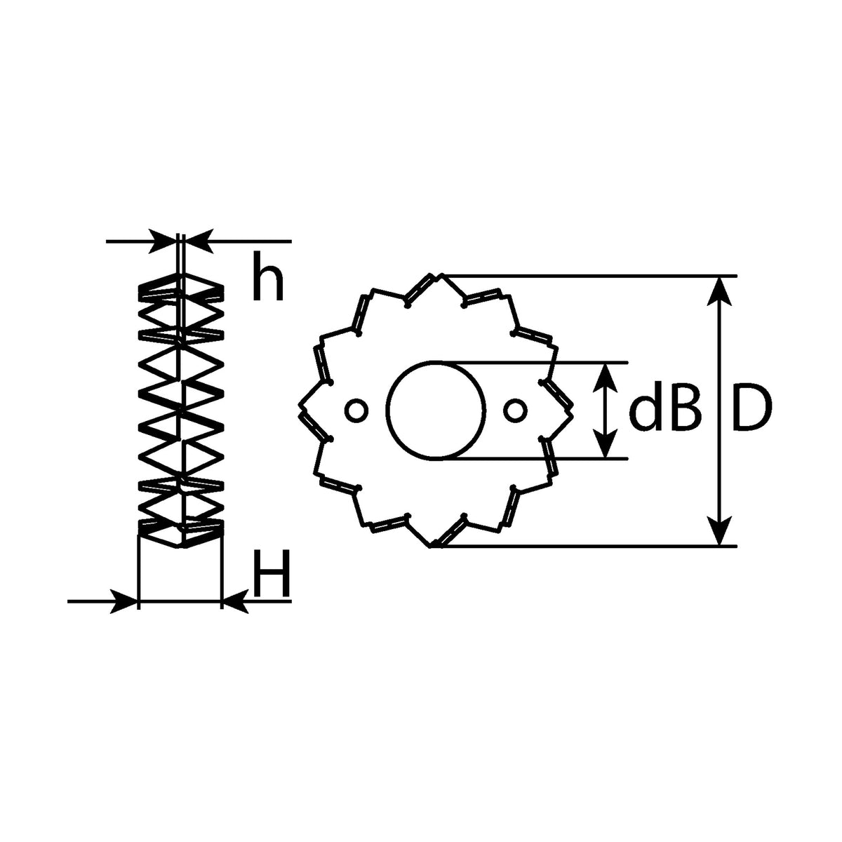 Einpressdübel doppelseitig, Stahl feuerverzinkt, Bolzen 12 mm: Produktansicht