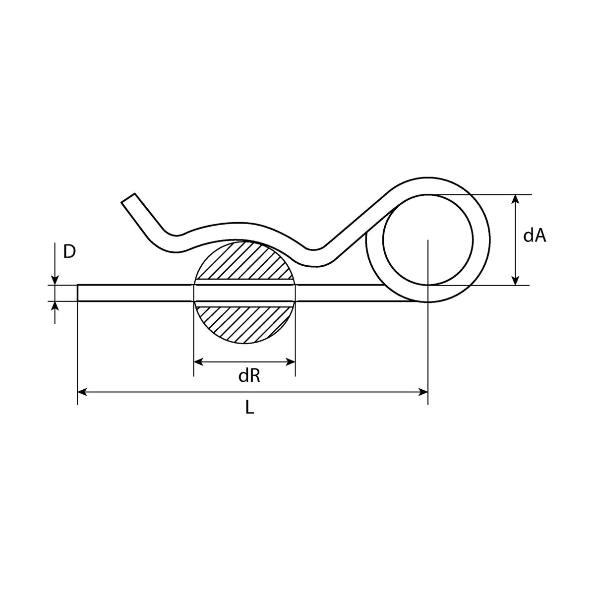 Federstecker doppelte Ausführung, Stahl verzinkt: Produktansicht