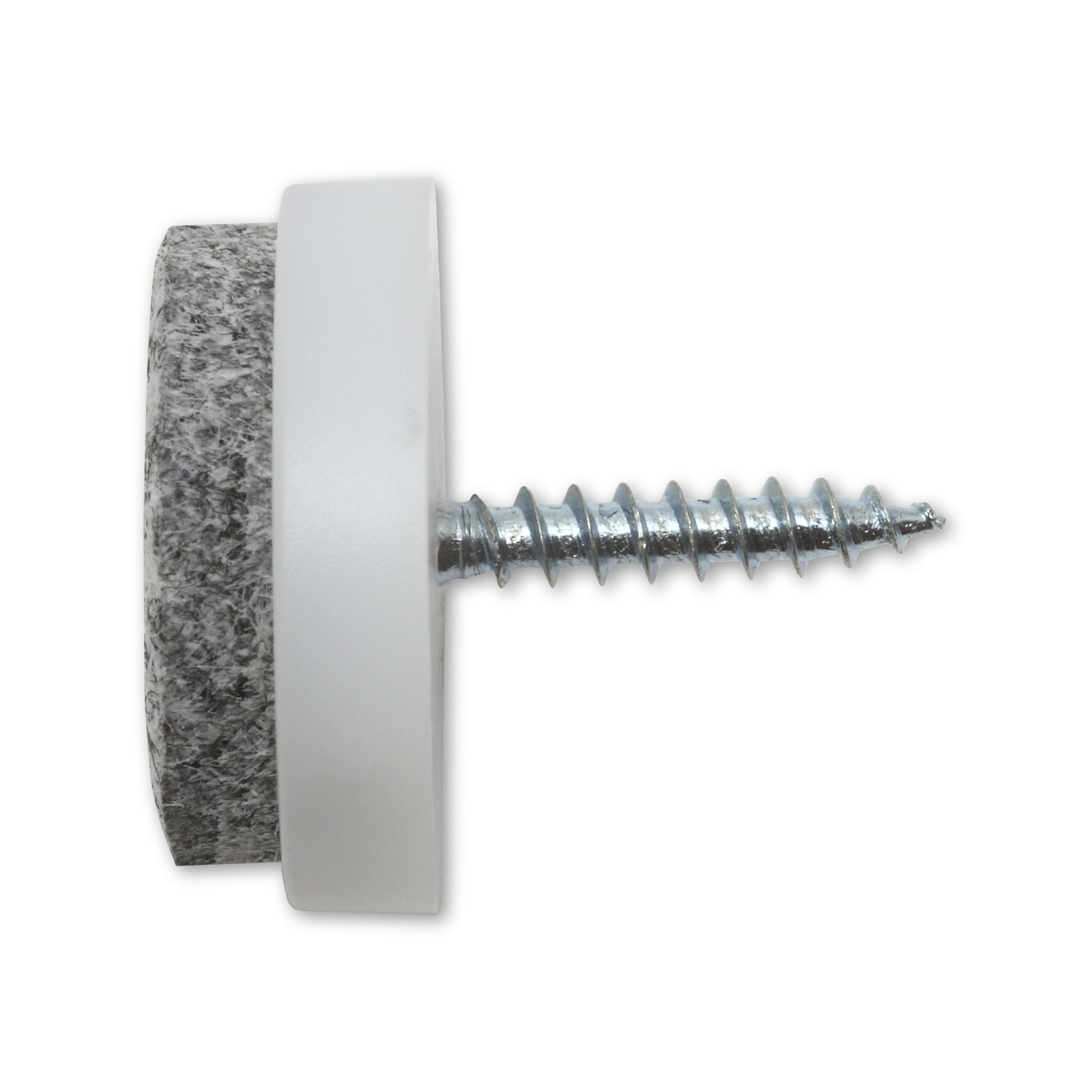Filzgleiter zum Einschrauben weiß, Filz, Höhe 8 mm: Produktansicht