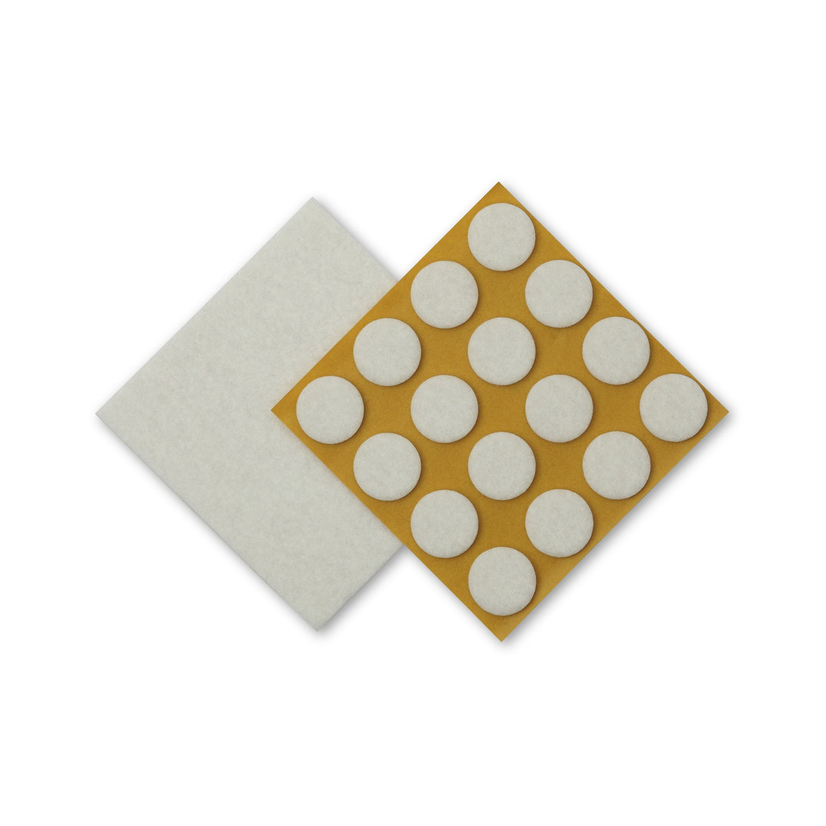 Filzset zum Aufkleben, Filz, Zuschnitt 100 × 100 mm, 16 Klebefilze: Produktansicht