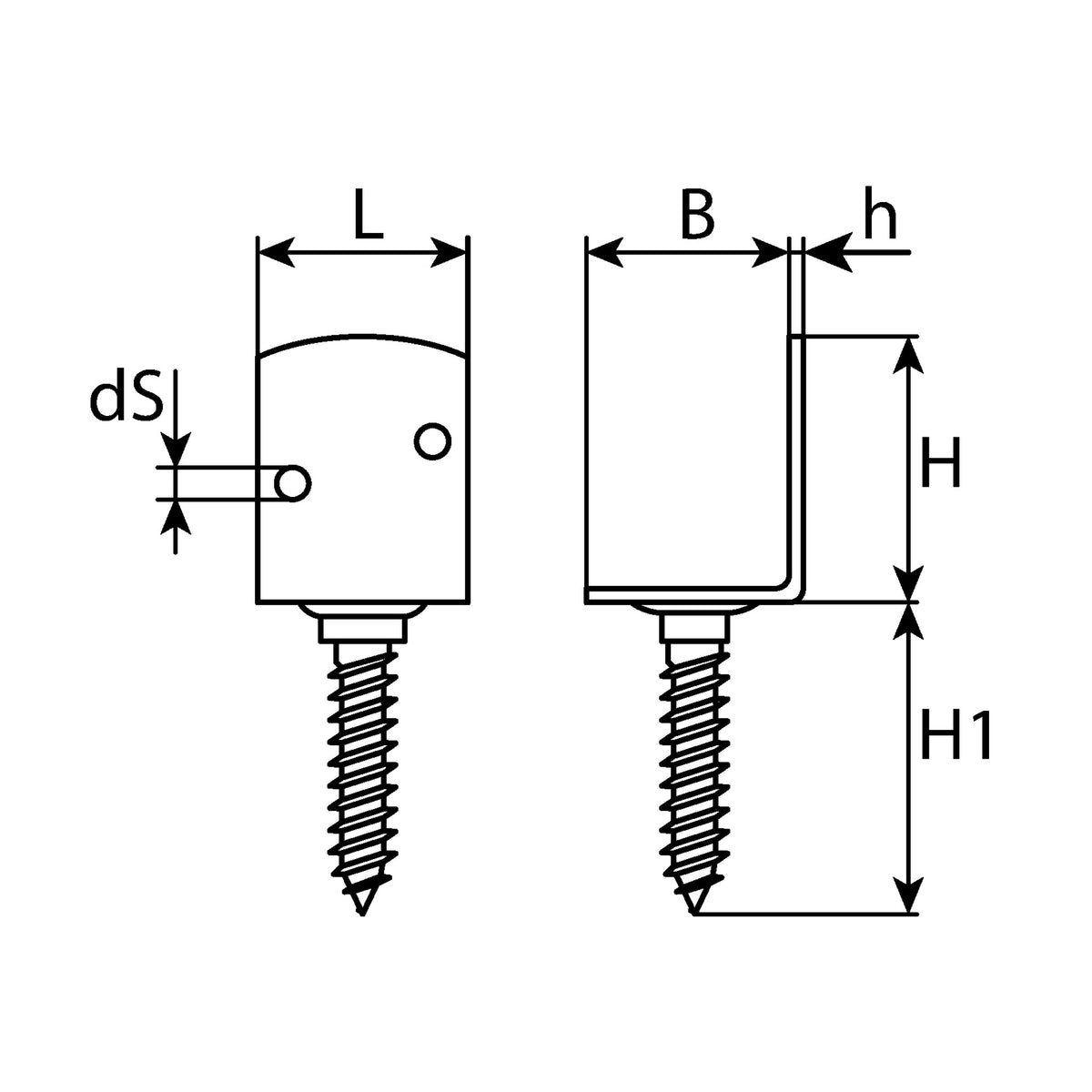 Flechtzaunbeschlag, Stahl verzinkt, Breite 30 mm, Materialstärke 2 mm: Produktansicht