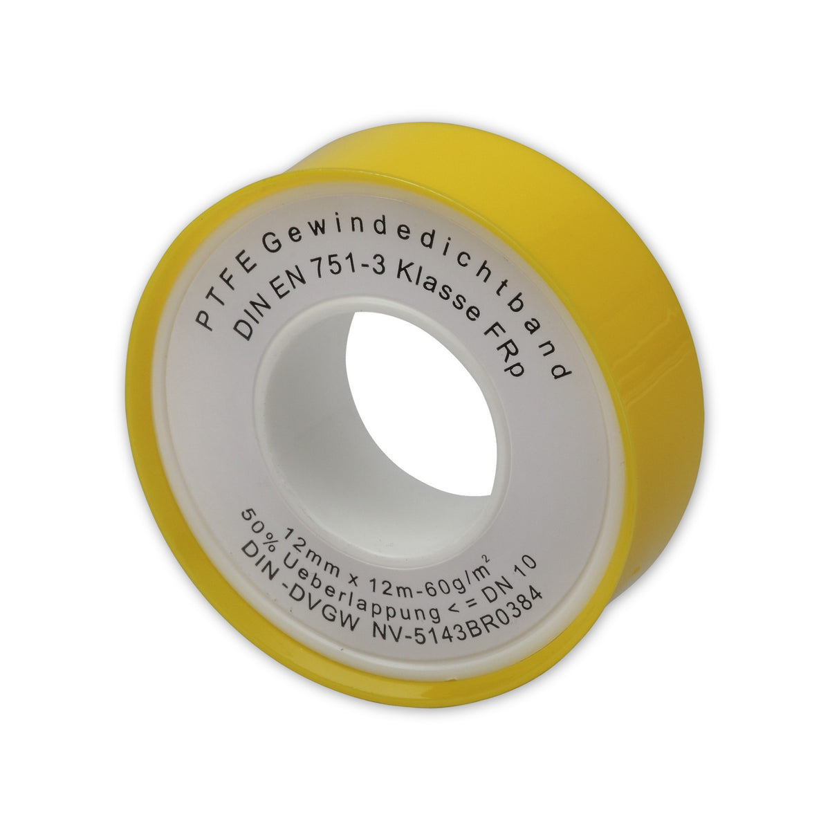 Gewindedichtungsband weiß, PTFE, DIN EN 751-3, 12 mm × 12 m: Produktansicht