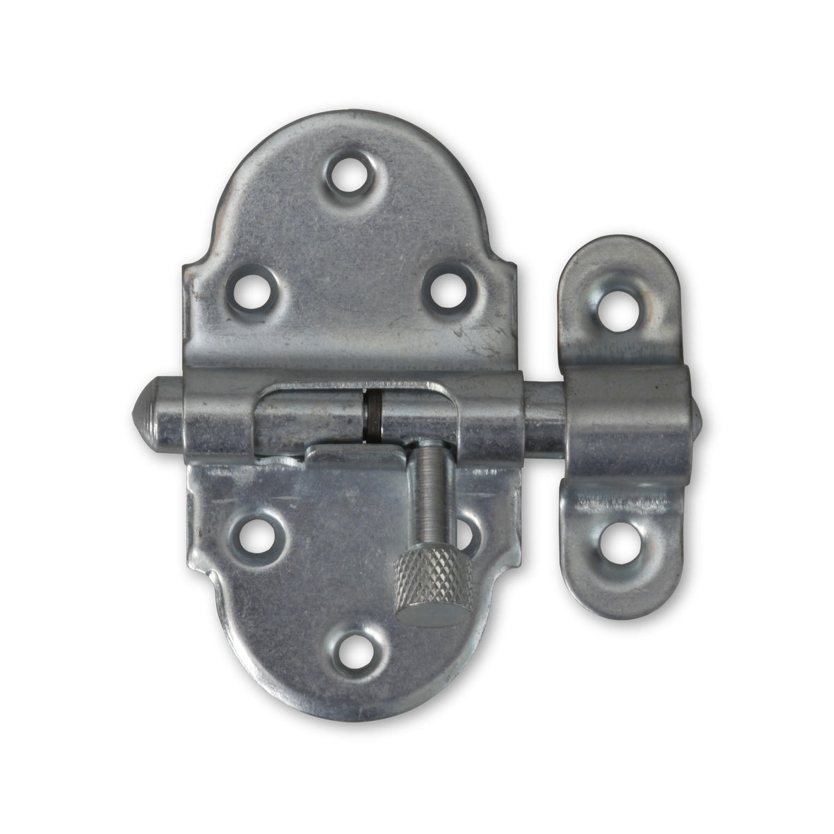 Grendelriegel mit Schlaufe und Feder, Stahl verzinkt, 70 × 35 mm: Produktansicht