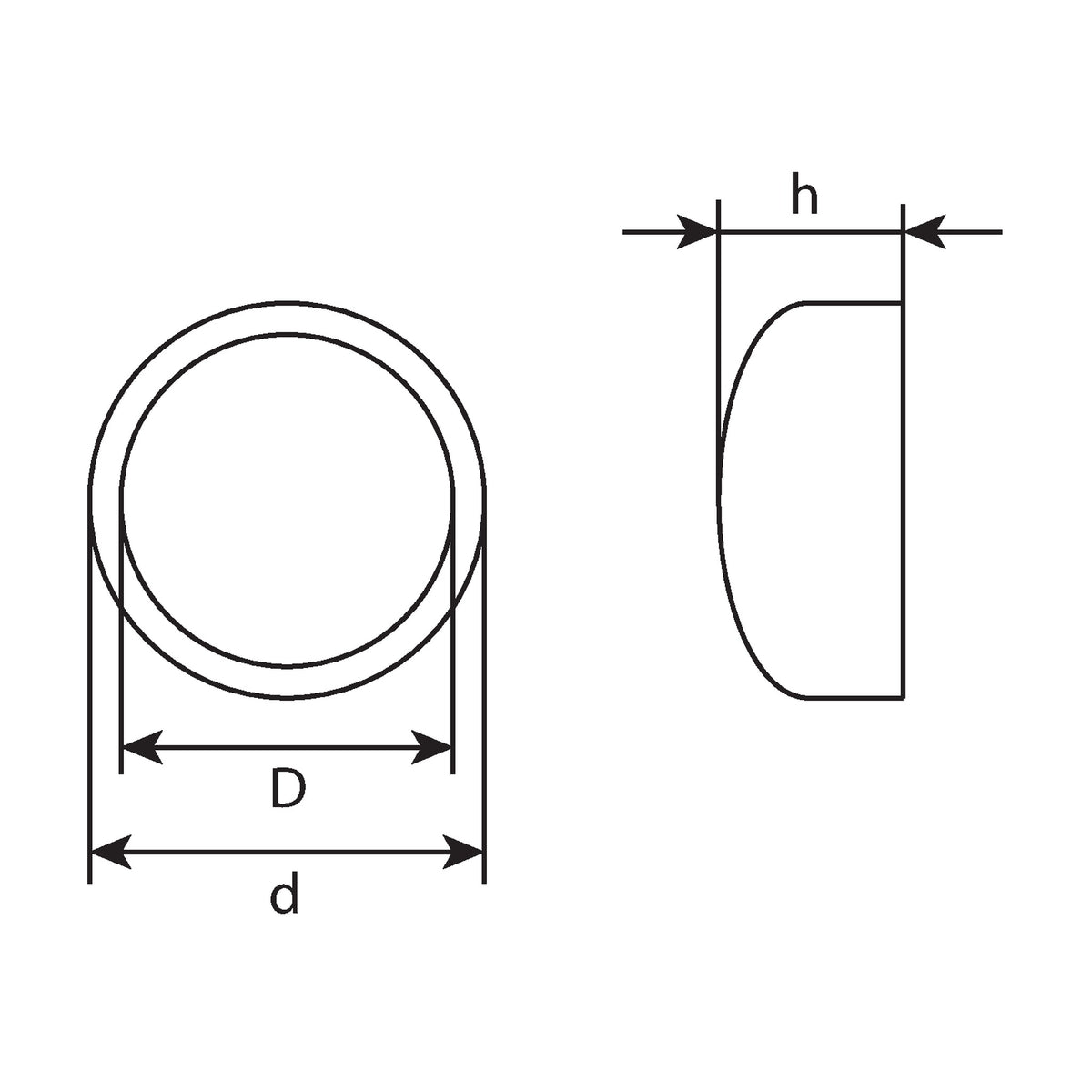 Kappe für Nummernschildschrauben, Kunststoff, 12 × 5 mm: Produktansicht