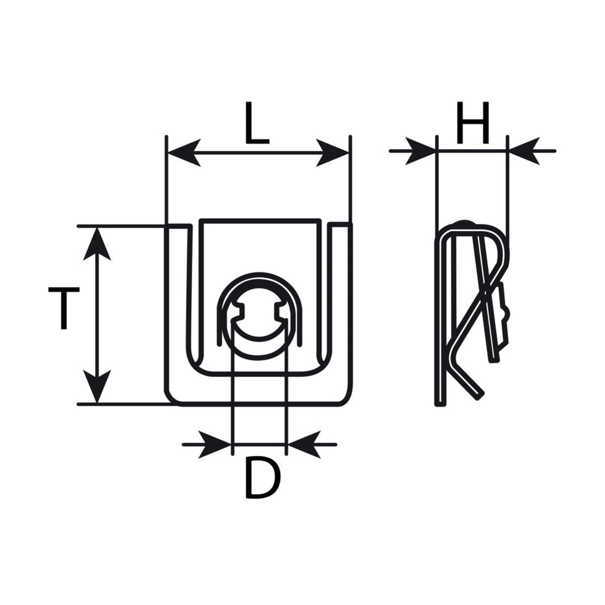 Kfz-Blechmutter, Stahl Zink-Lamelle silber, 25 × 25 mm: Produktansicht