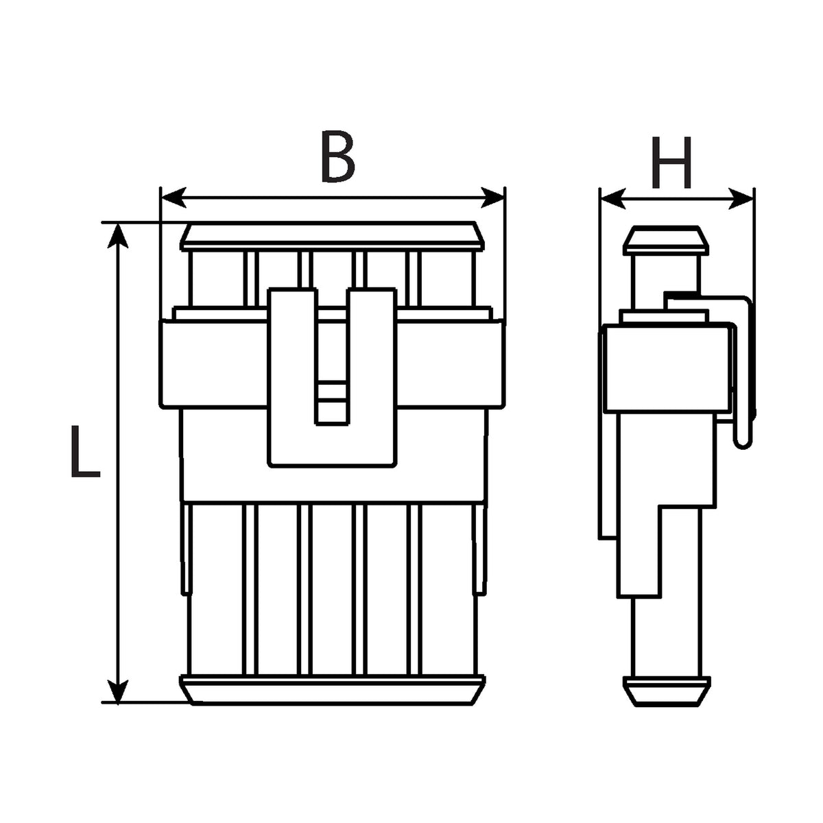 Kfz-Buchsengehäuse, Polyamid 6.6, 1,5 mm², DIN 40050-9: Produktansicht