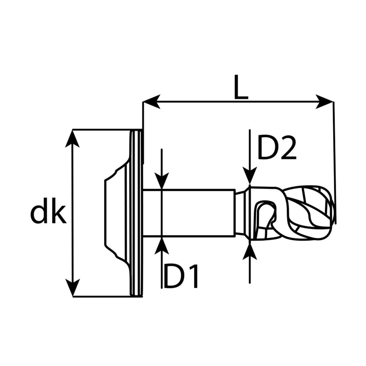 Kfz-Drehverschluss schwarz, Stahl, dk 15 mm, L 21 mm: Produktansicht