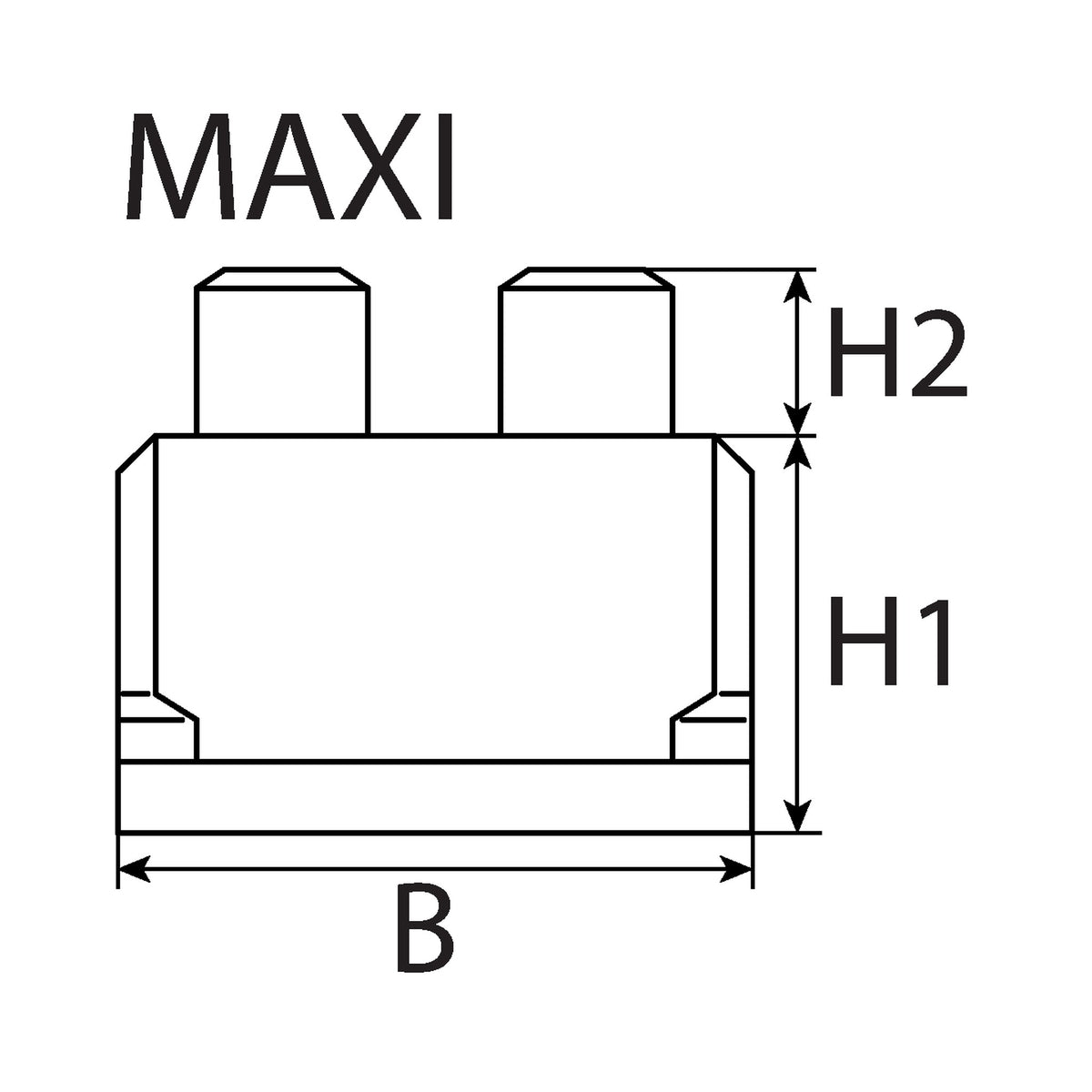 Kfz-Flachstecksicherung Maxi, DIN 72581-3, 31 × 22 mm: Produktansicht
