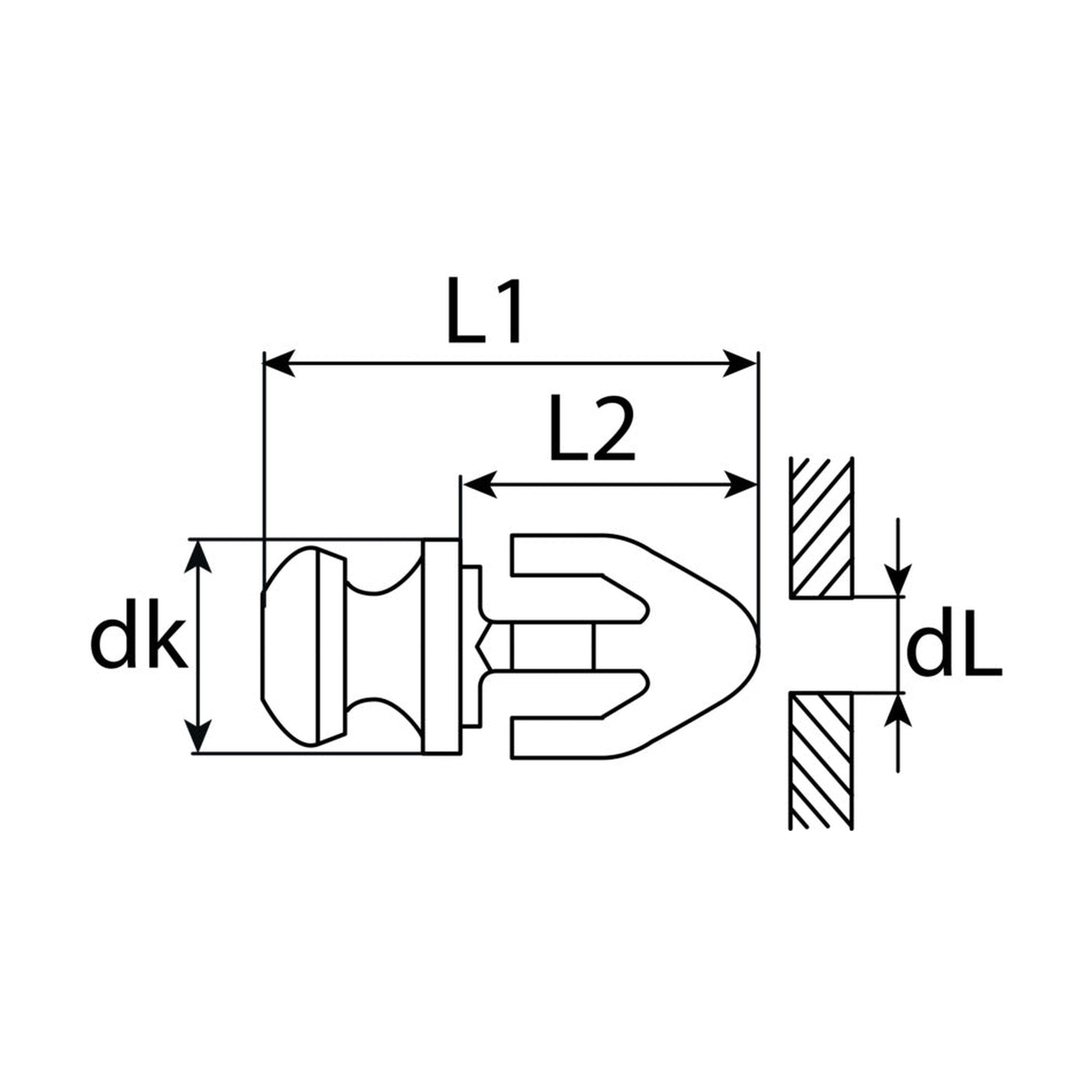 Kfz-Innenverkleidungsclip, 5 × 13,5 mm: Produktansicht