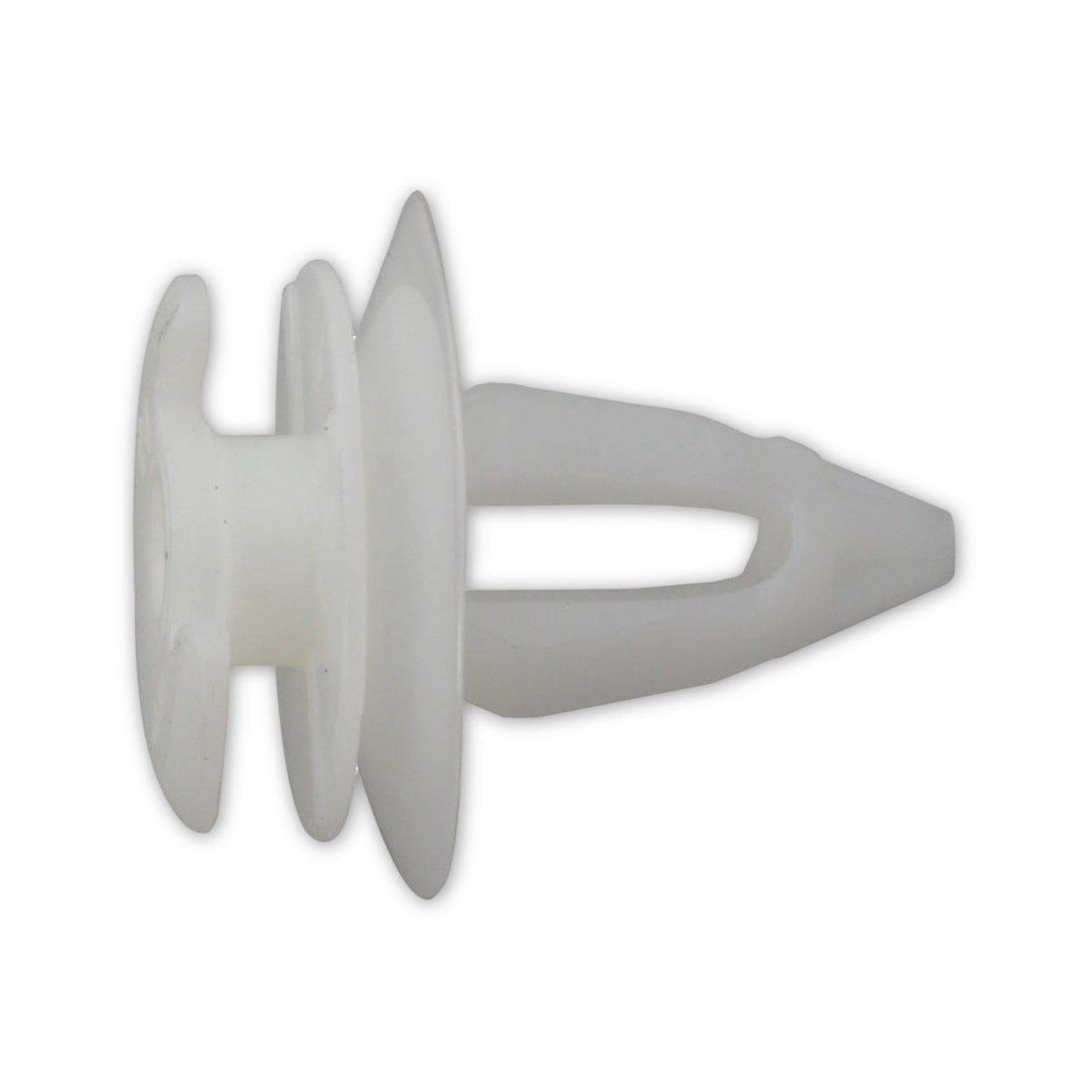 Kfz-Innenverkleidungsclip farblos, dk 18 mm, L 21 mm, Bohrung 8 mm: Produktansicht
