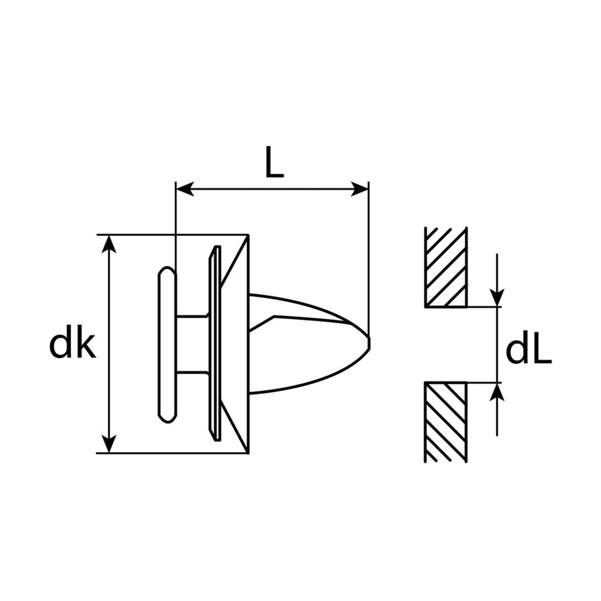 Kfz-Innenverkleidungsclip farblos, dk 18 mm, L 17,2 mm: Produktansicht