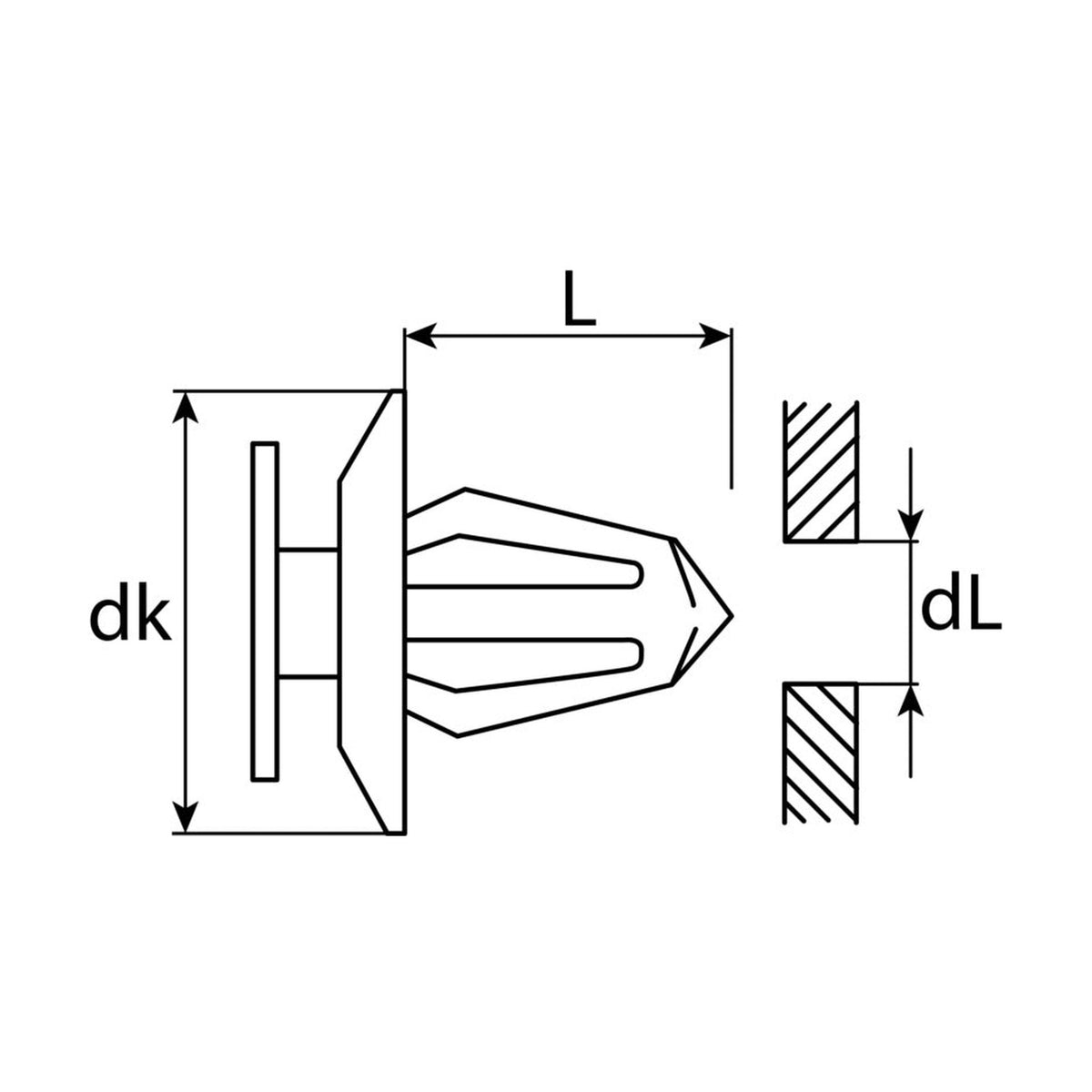 Kfz-Innenverkleidungsclip grün, dk 18 mm, L 13 mm: Produktansicht