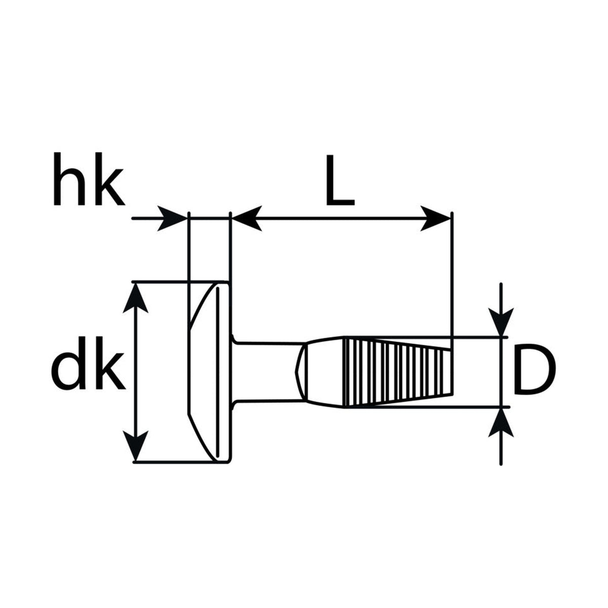 Kfz-Klemmstift silber, dk 16 mm, L 19,5 mm, Stift 6,5 mm: Produktansicht