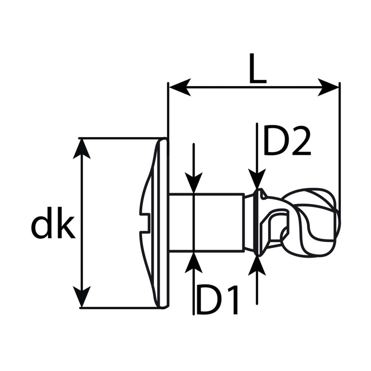 Kfz-Klemmstift silber, Stahl, dk 18 mm, L 18 mm: Produktansicht