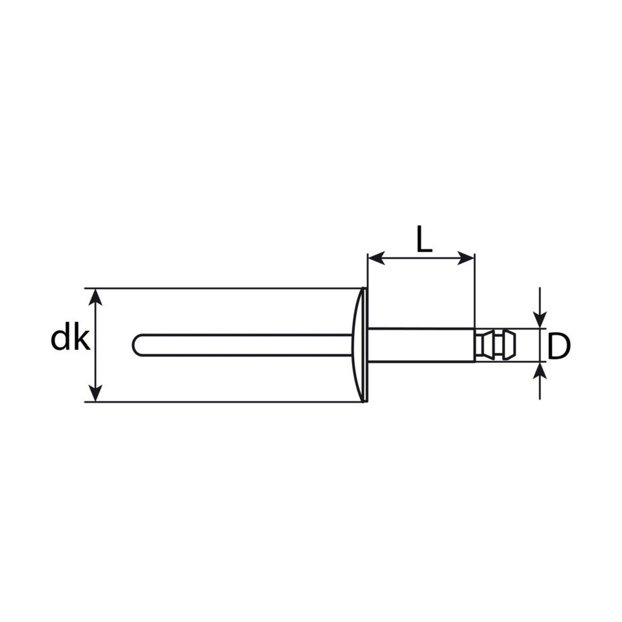 Kfz-Kunststoffblindniet, 5 × 12 mm: Produktansicht
