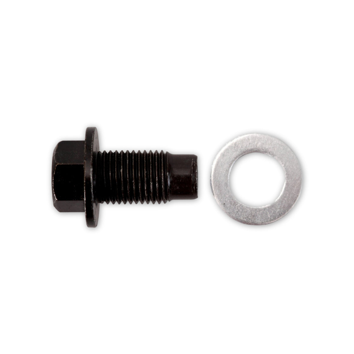 Kfz-Ölablassschraube M12 × 1,25 × 22 mit Dichtring, schwarz verzinkt: Produktansicht