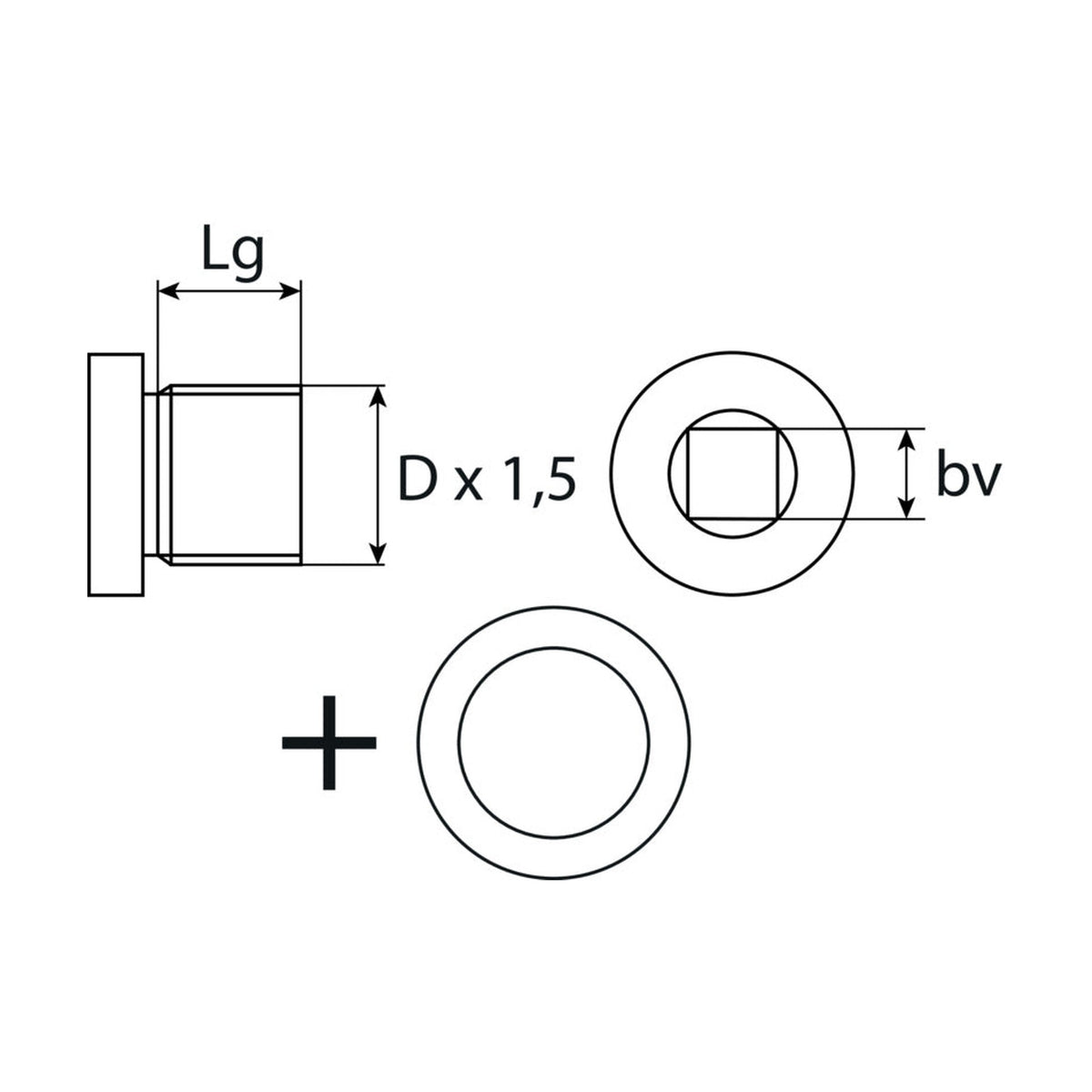 Kfz-Ölablassschraube M18 × 1,5 × 16 mit Dichtring, Stahl verzinkt: Produktansicht