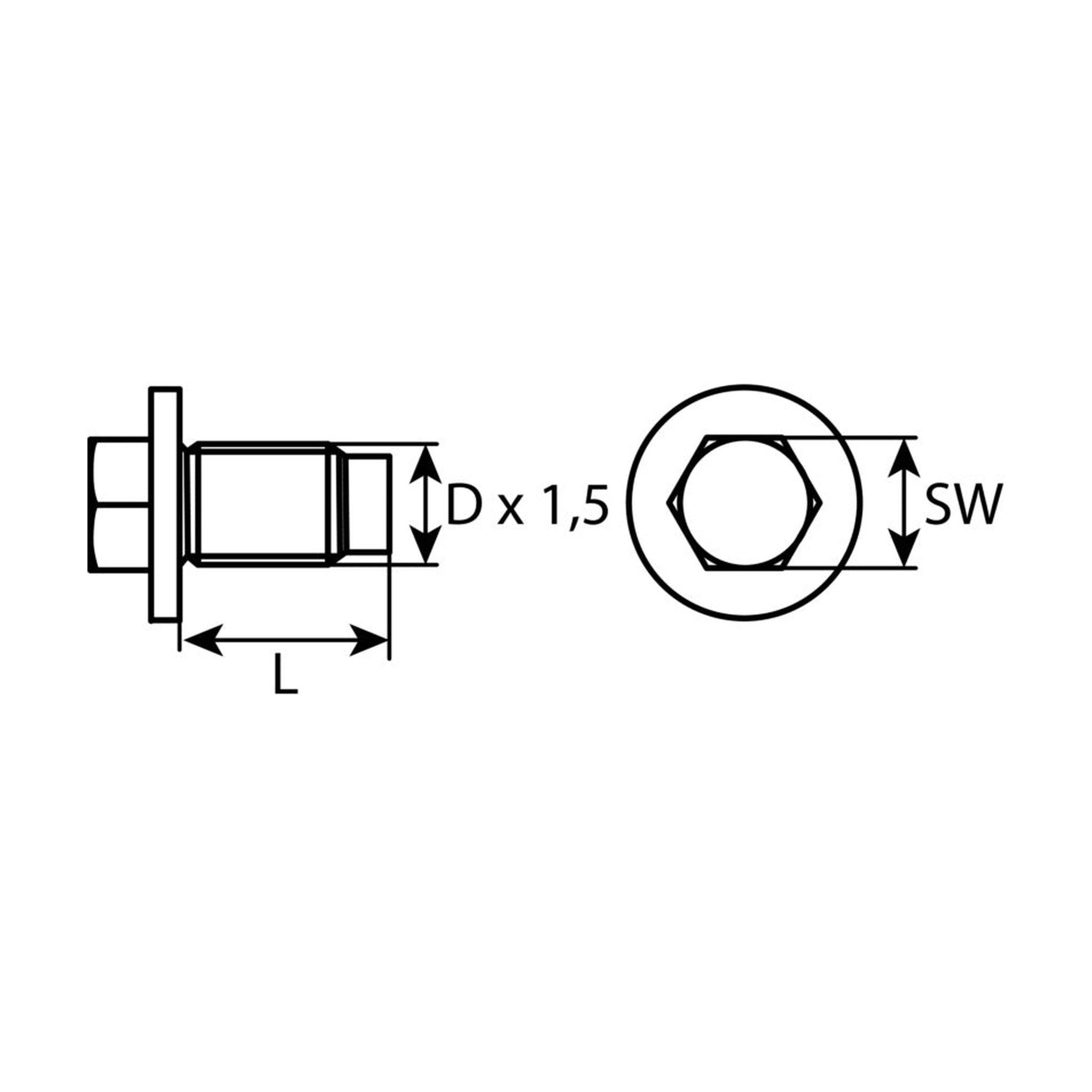 Kfz-Ölablassschraube M14 × 1,5 × 20, Stahl phosphatiert: Produktansicht