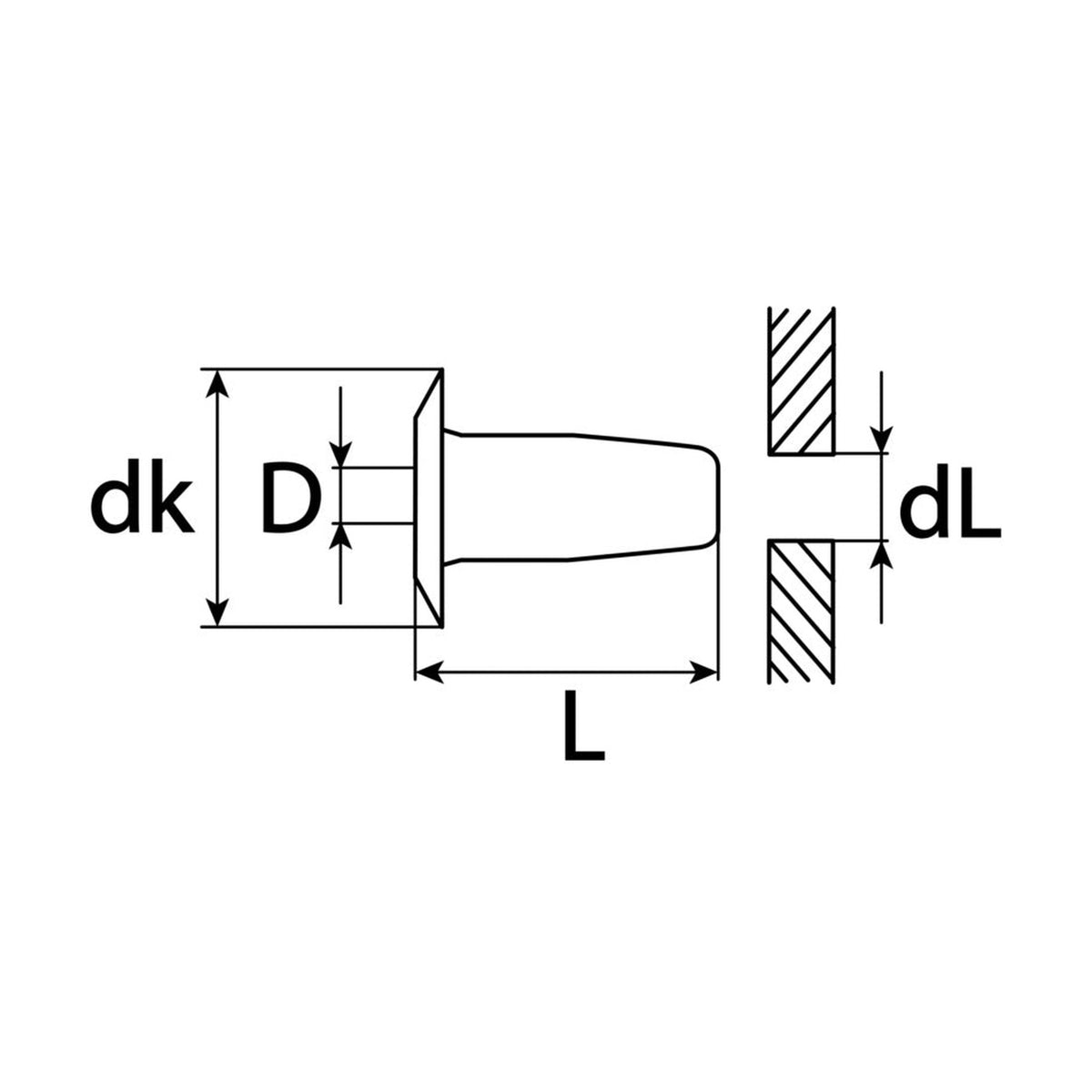 Kfz-Spreizmutter farblos, dk 16 mm, L 20 mm: Produktansicht