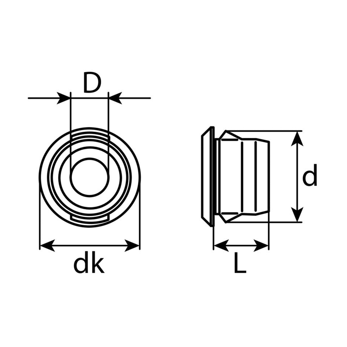 Kfz-Spreizmutter grün, dk 12 mm, L 6,7 mm, di 5 mm: Produktansicht