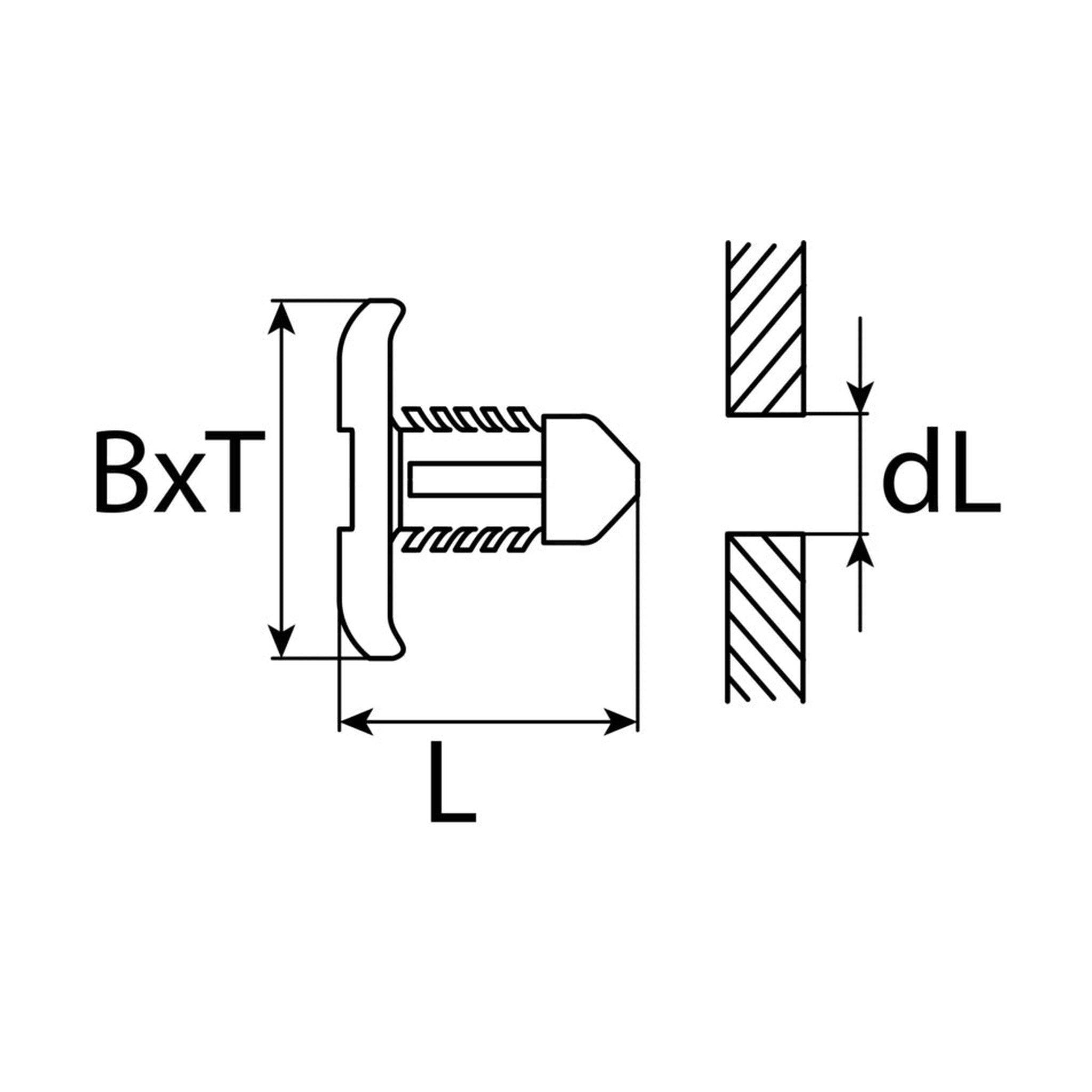 Kfz-Türdichtungsclip, 4 × 10,7 mm: Produktansicht