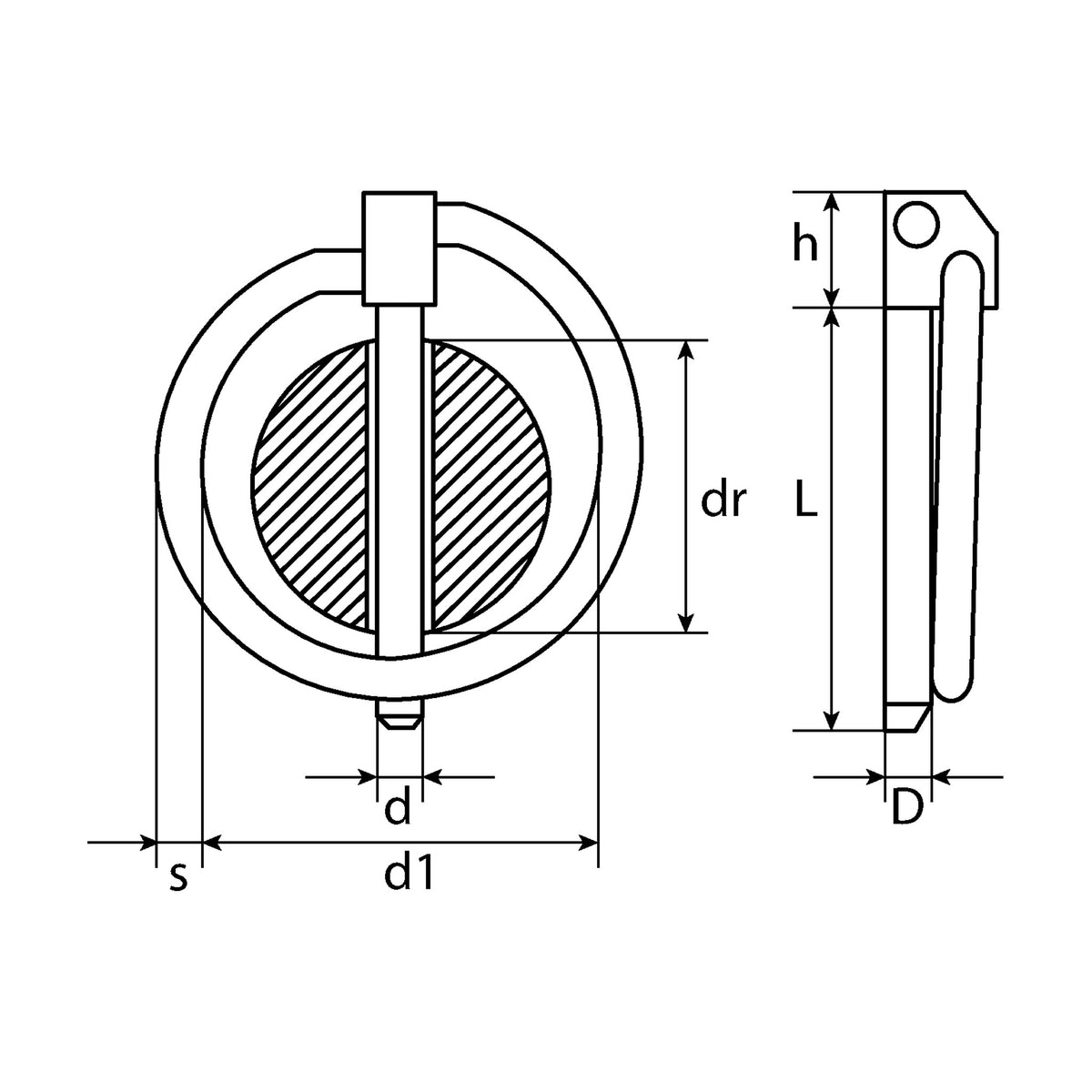Klappstecker mit Federring, Stahl verzinkt: Produktansicht