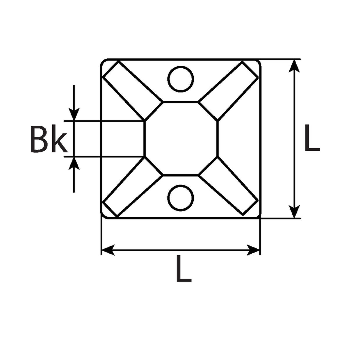 Klebesockel für Kabelbinder, selbstklebend, Polyamid: Produktansicht