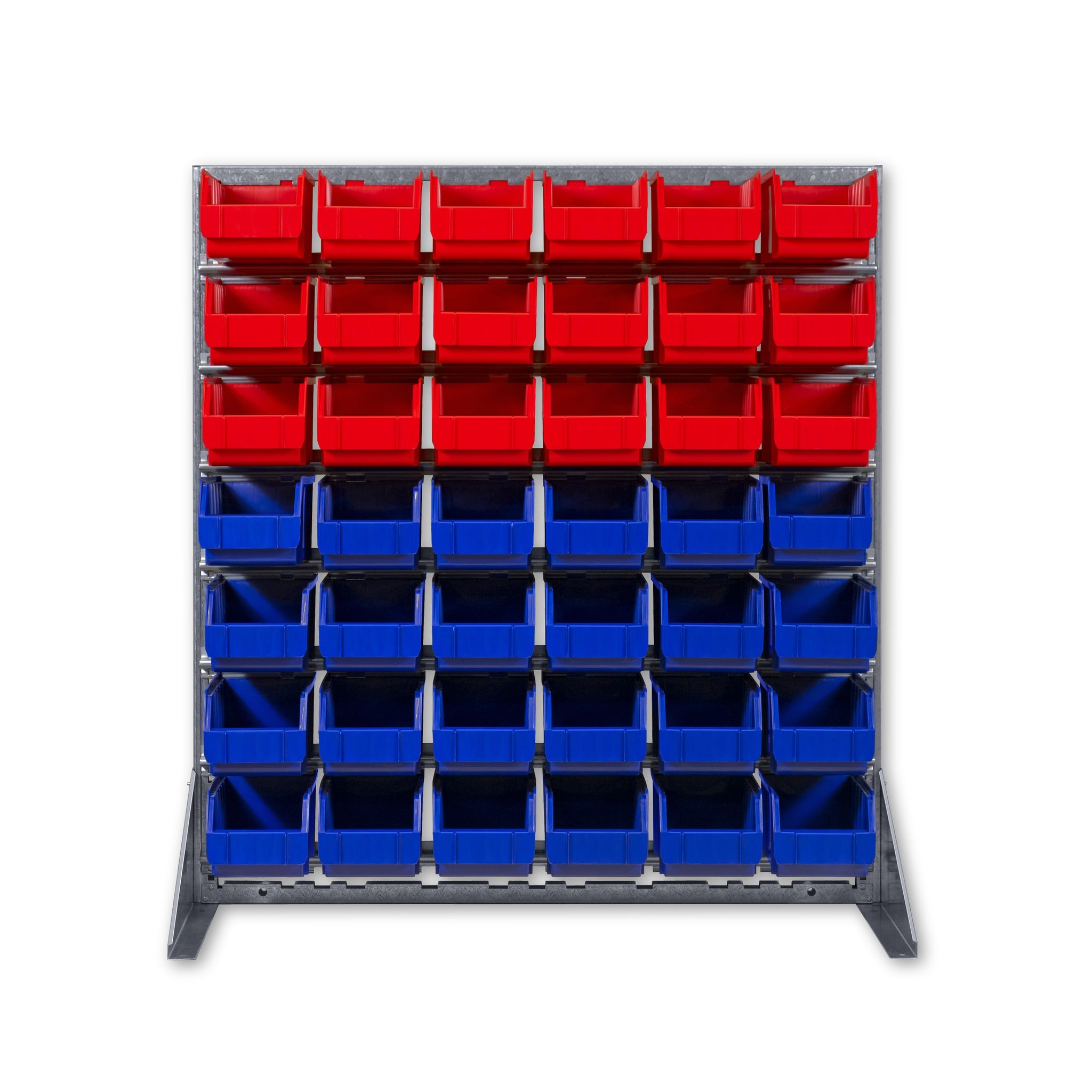 Lagerboxenregal mit 42 Lagerboxen: Produktansicht
