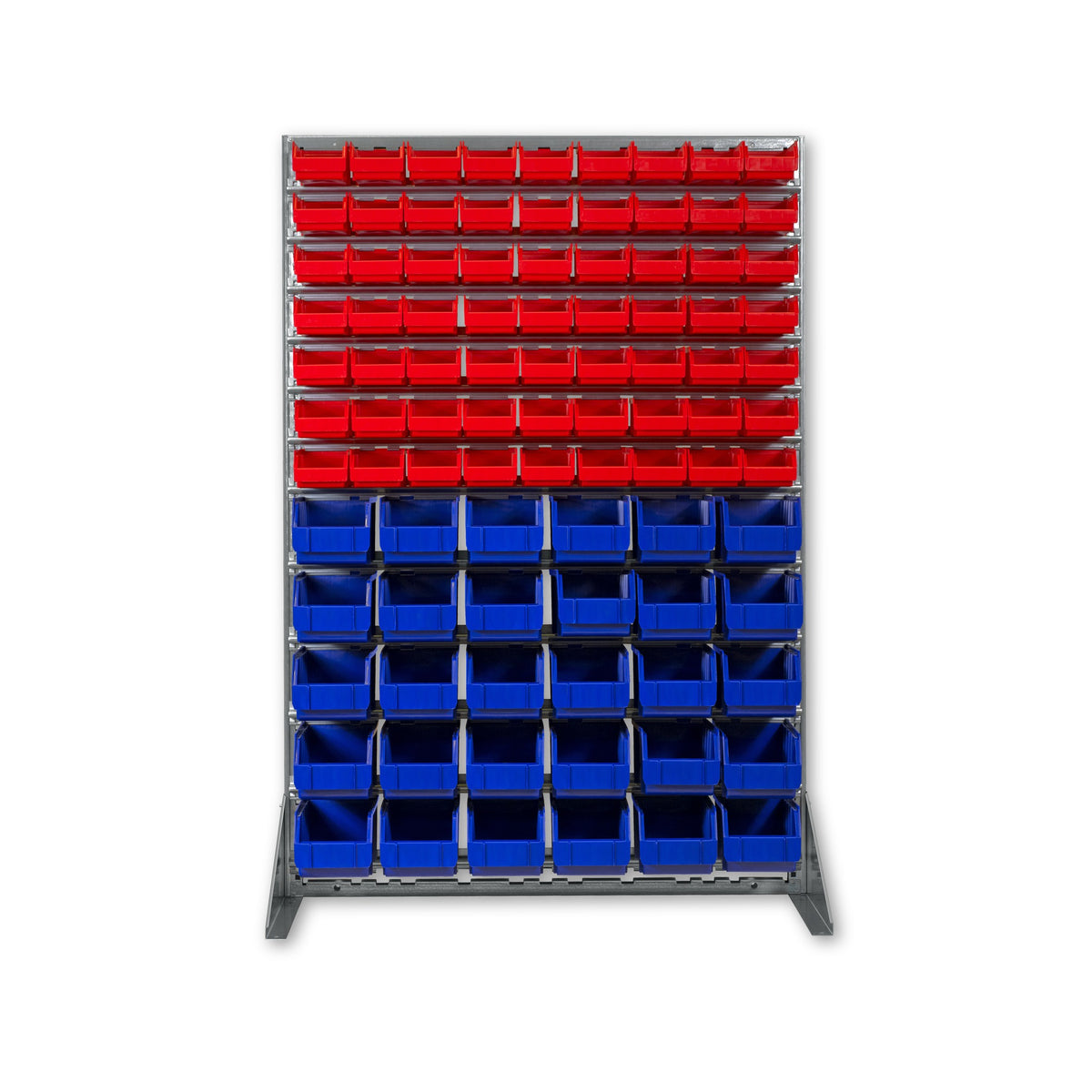 Lagerboxenregal mit 93 Lagerboxen, 1.560 × 1.025 × 230 mm: Produktansicht