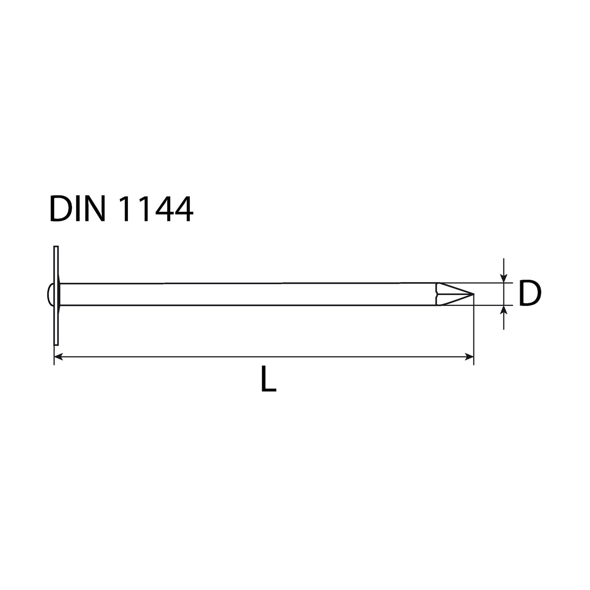 Leichtbauplattennagel Form A, Stahl verzinkt, DIN 1144, Kopf 20 mm: Produktansicht