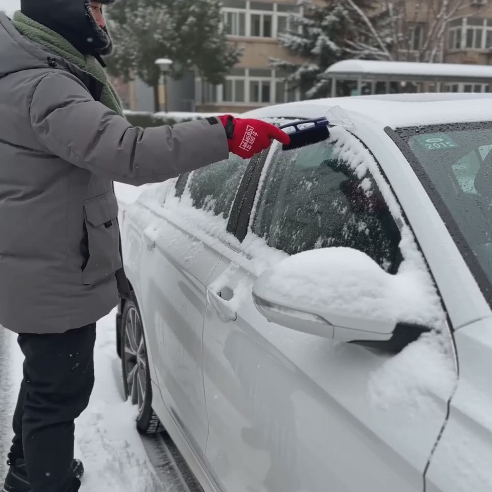 Anwendungsvideo: Eiskratzer mit Schneebesen 55 cm — Schnee abfegen und Eis abkratzen