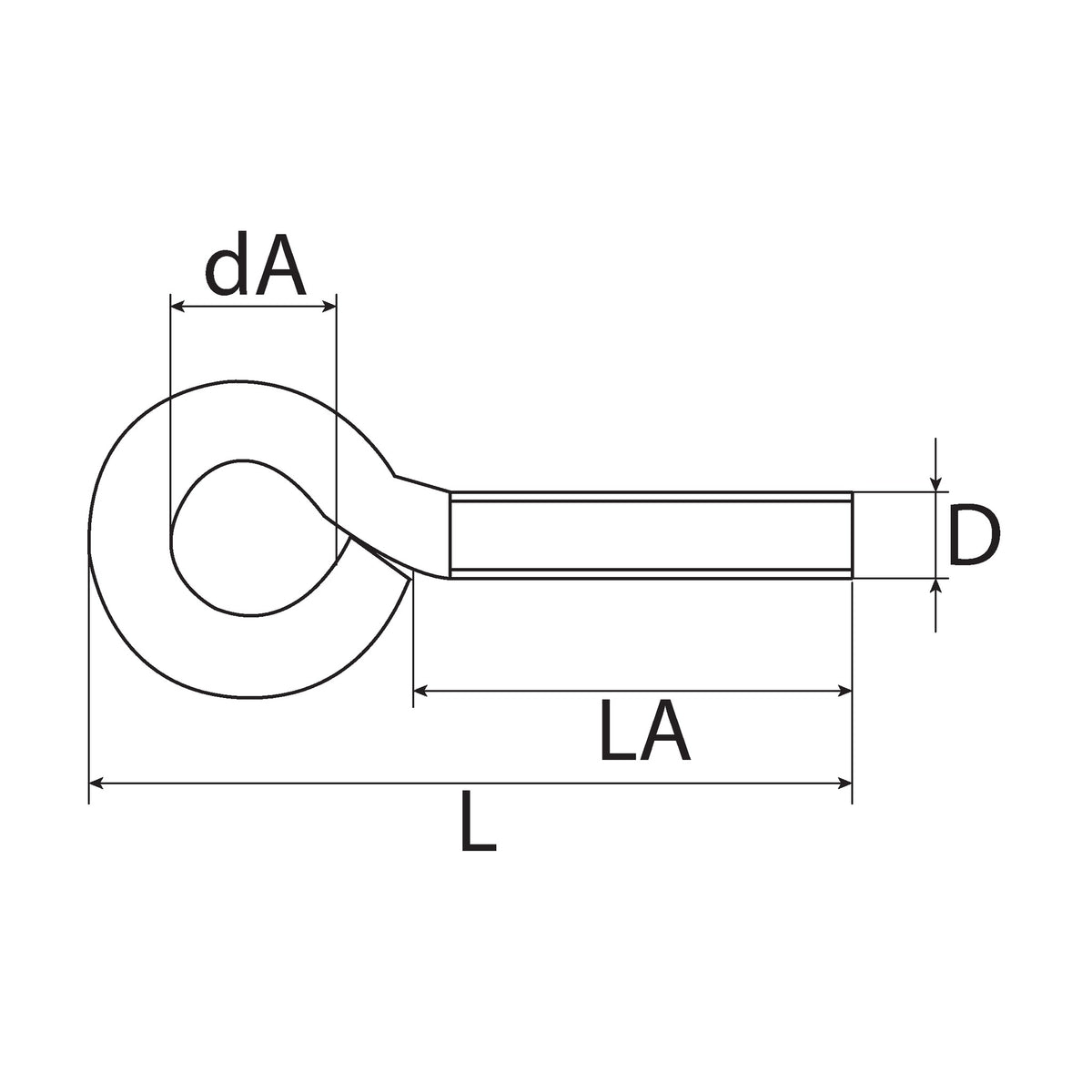 Ringschraube metrisch M6 × 60, Stahl verzinkt: Produktansicht