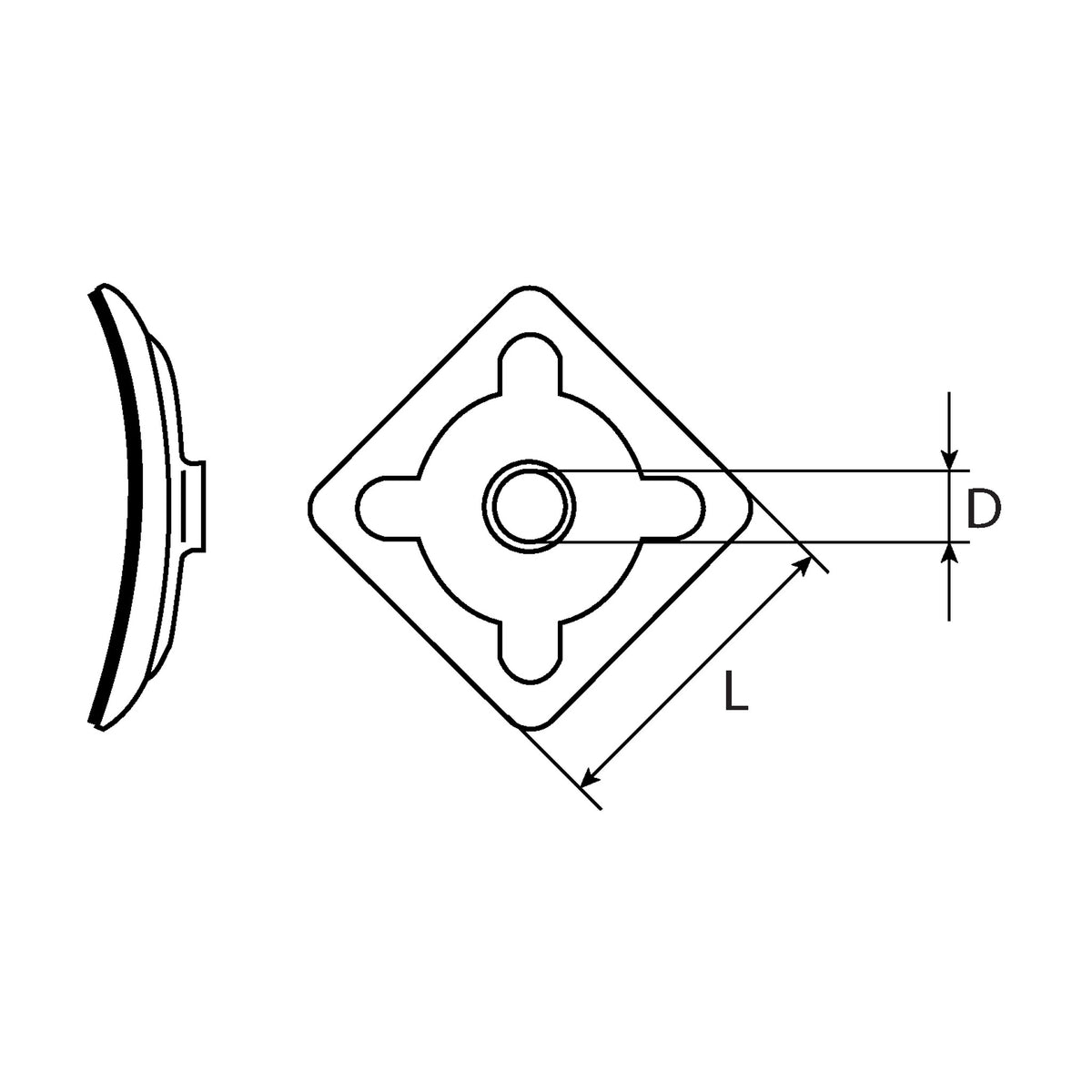 Scheibe für Vierkantholzschrauben M8, Stahl verzinkt, 38 × 38 mm: Produktansicht