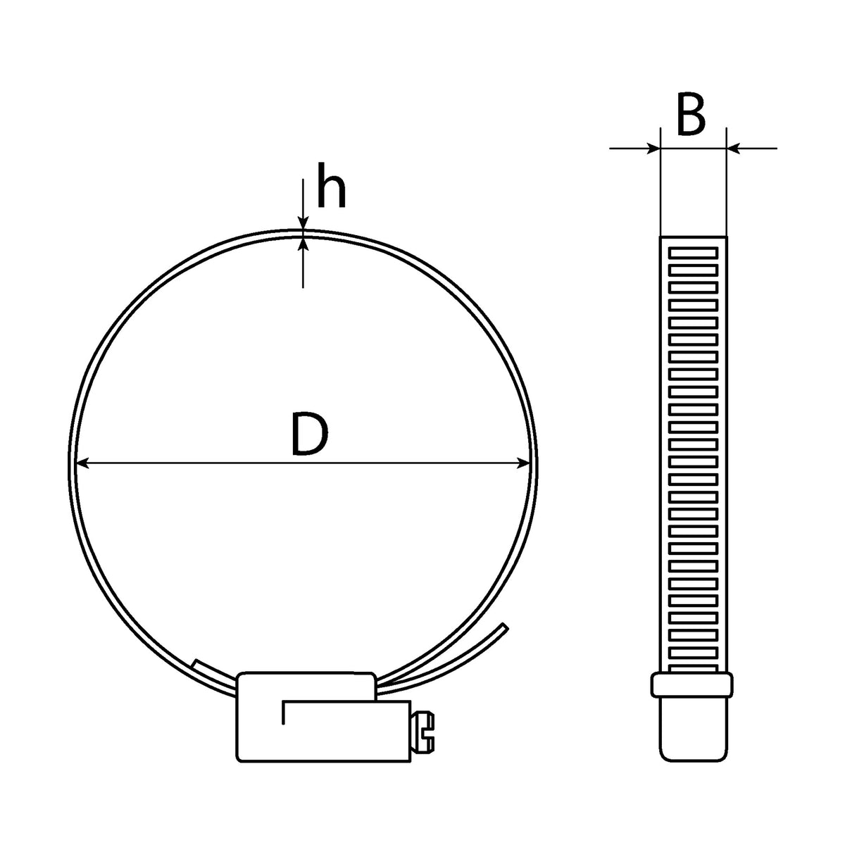 Schlauchschelle Mini W2, Edelstahl A2 und Stahl, Bandbreite 5 mm: Produktansicht