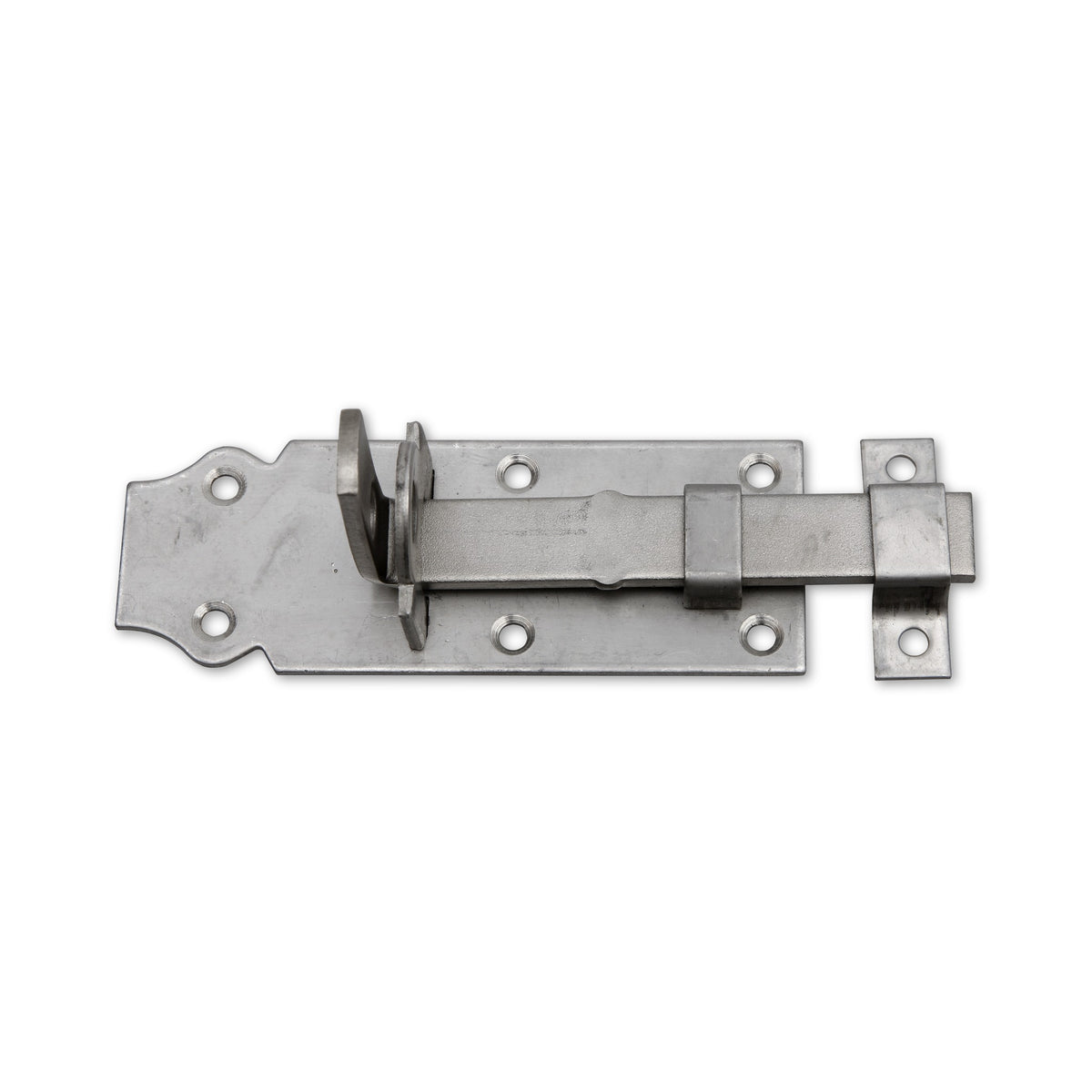 Schlossriegel gerade mit Schlaufe, Edelstahl A2, 120 × 45 mm: Produktansicht