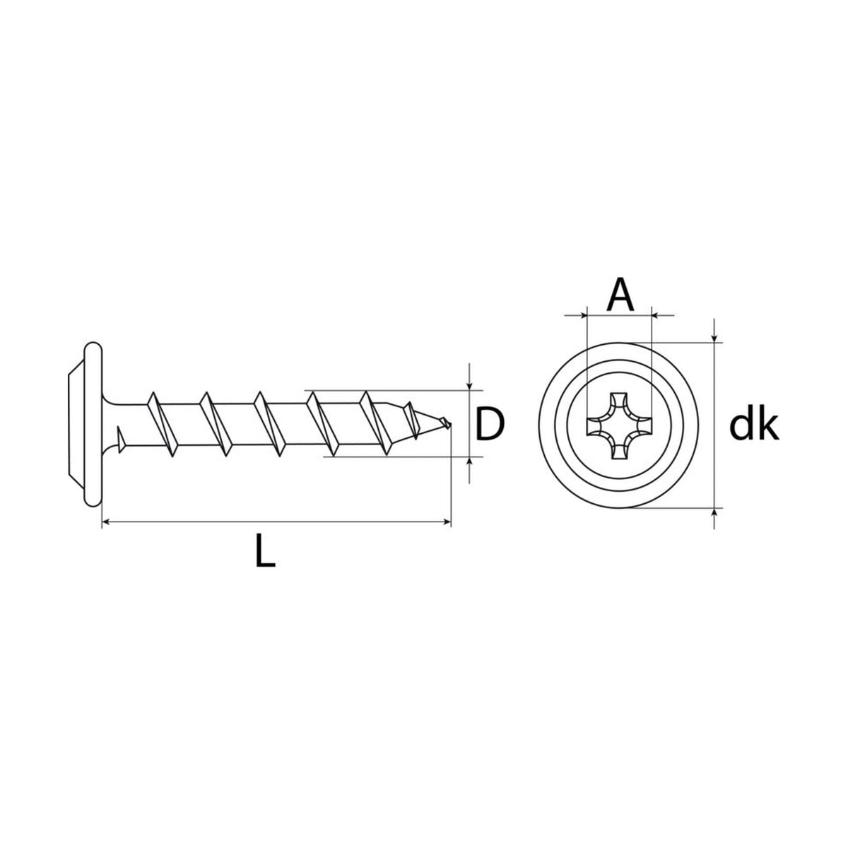 Schnellbauschraube PH Flachkopf, Stahl phosphatiert, 4,2 × 35 mm: Produktansicht