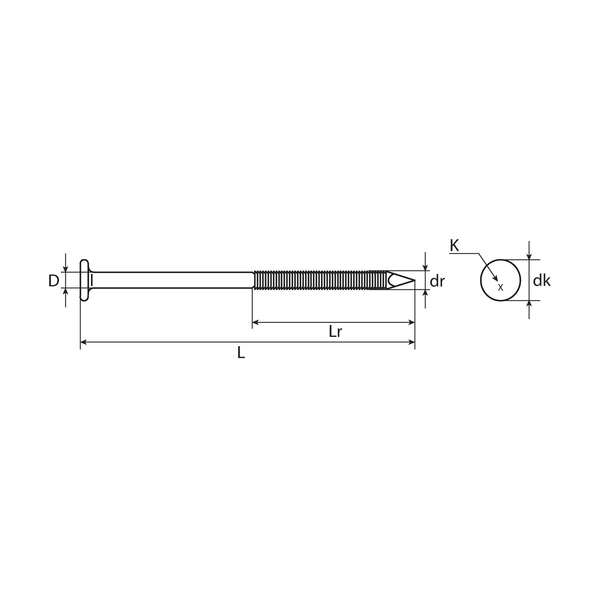Sparrennagel, Stahl verzinkt, 6 mm, Rillenlänge 82 mm: Produktansicht
