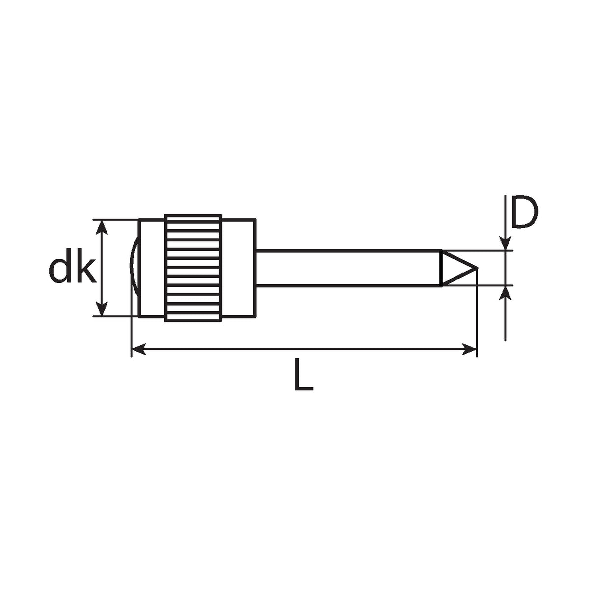 Stahlnadel für Wandhaken, Messingkopf, 1,2 × 26 mm, 12-teilig: Produktansicht