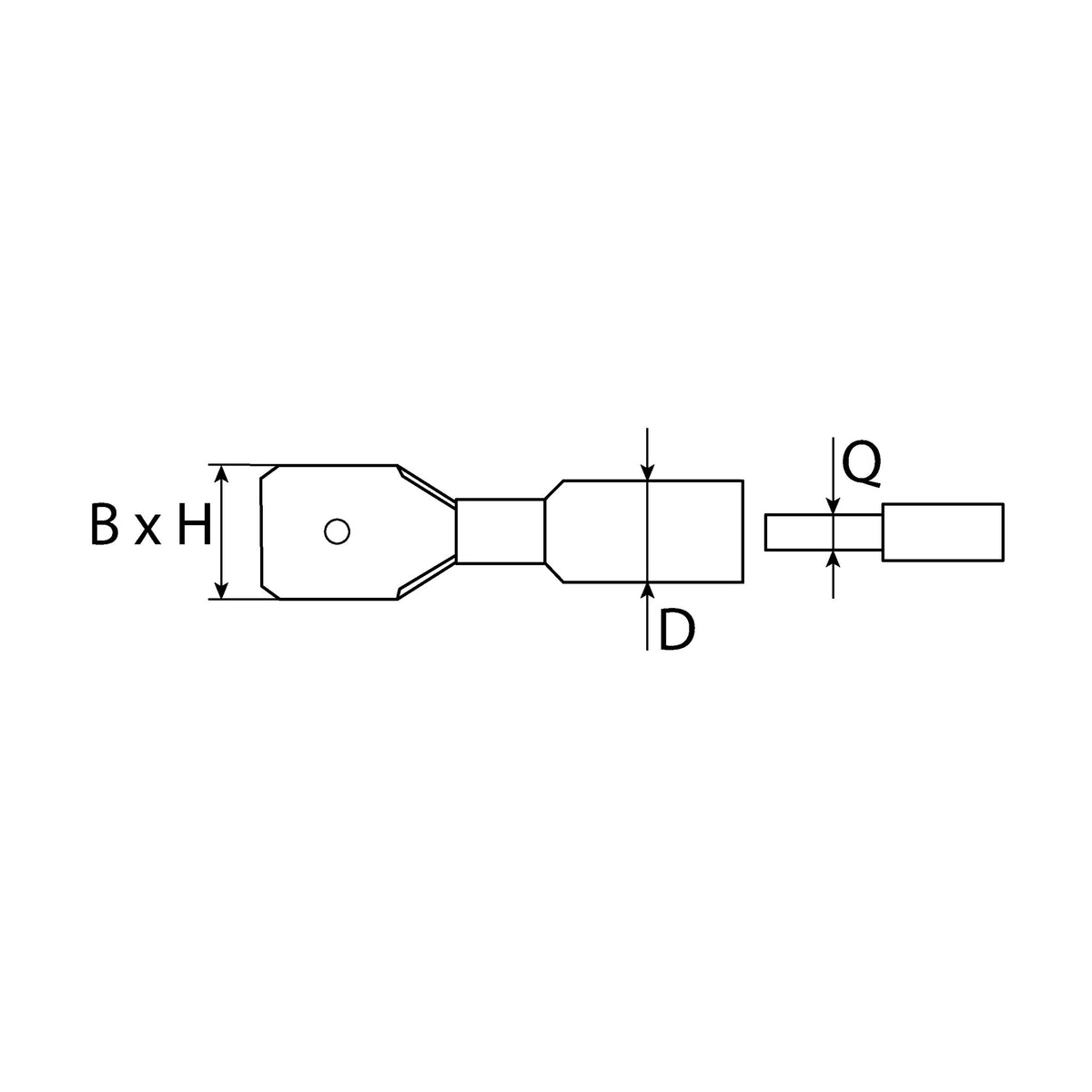 Wärmeschrumpfflachsteckzunge, Polyolefin, 6,3 mm, IP67: Produktansicht