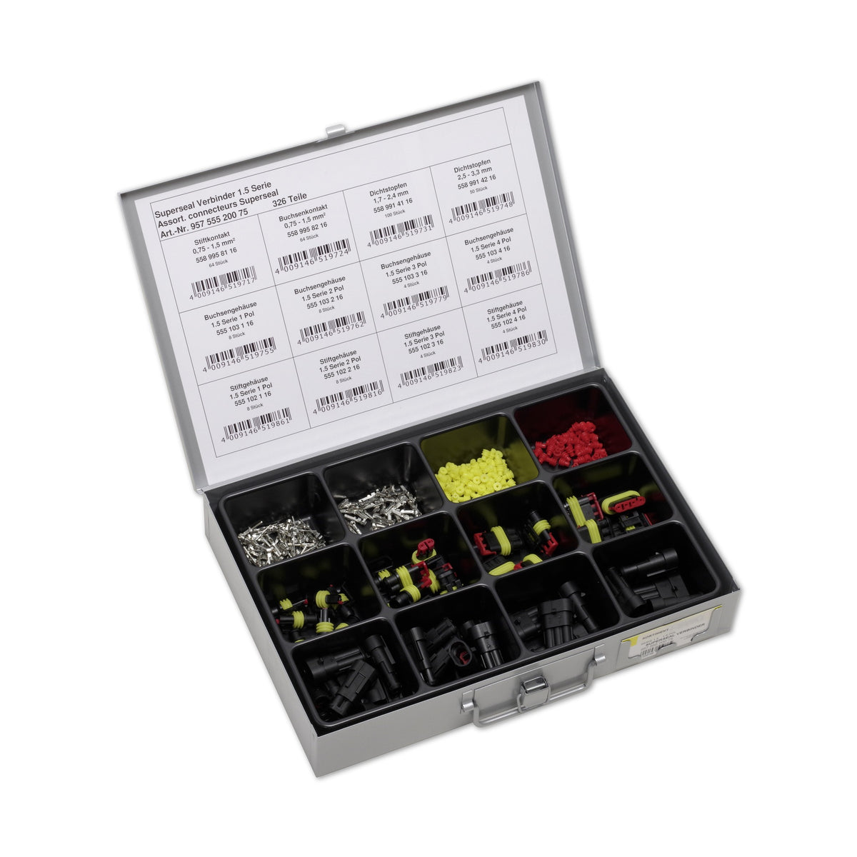 Wasserdichte Steckverbinder-Sortiment, 1,5 mm², IP 67, 326-teilig: Produktansicht